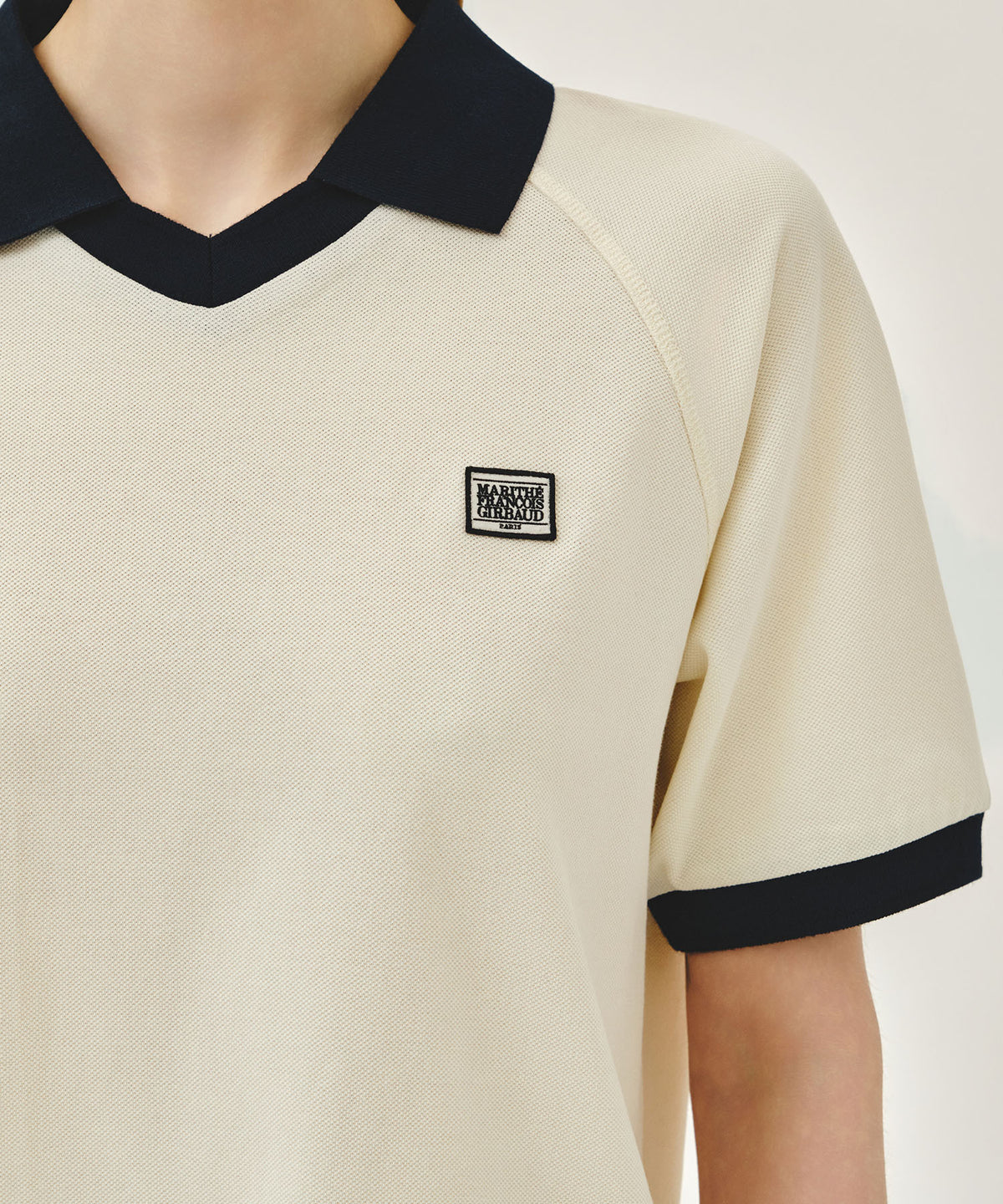 Marithe & Francois Girbaud - Small Classic Logo Pk Collar Point Tee (Ivory) product image 3 | TRAB K-Fashion Australia