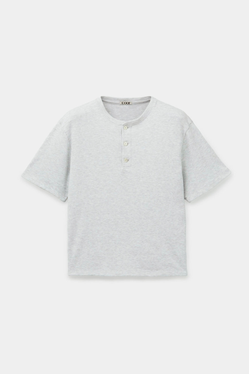 Coor - Waffle Henley T-Shirt (Light Gray) product image 1 | TRAB K-Fashion Australia