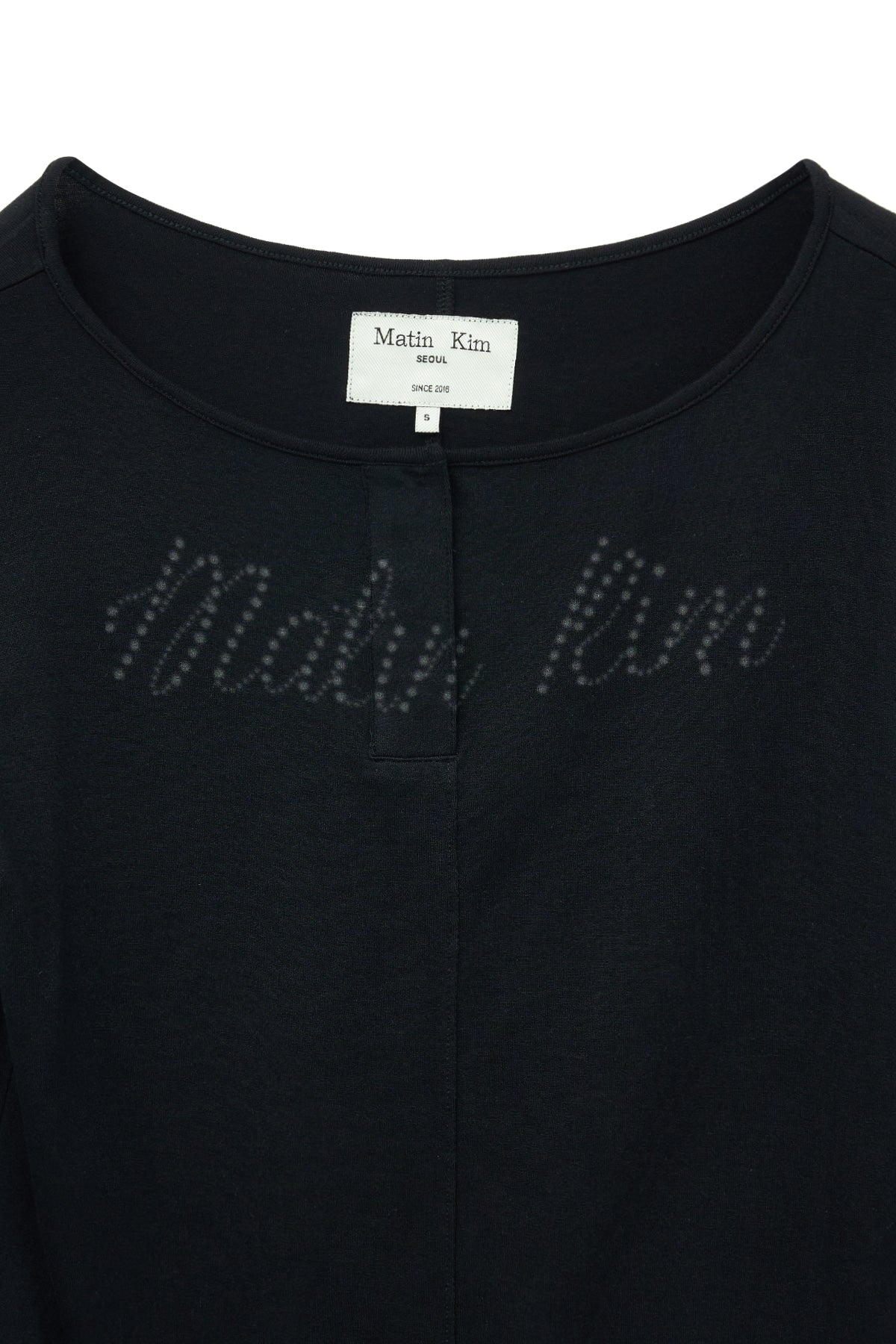 Matin Kim - Henly Neck Shirring Top (Black) product image 3 | TRAB K-Fashion Australia