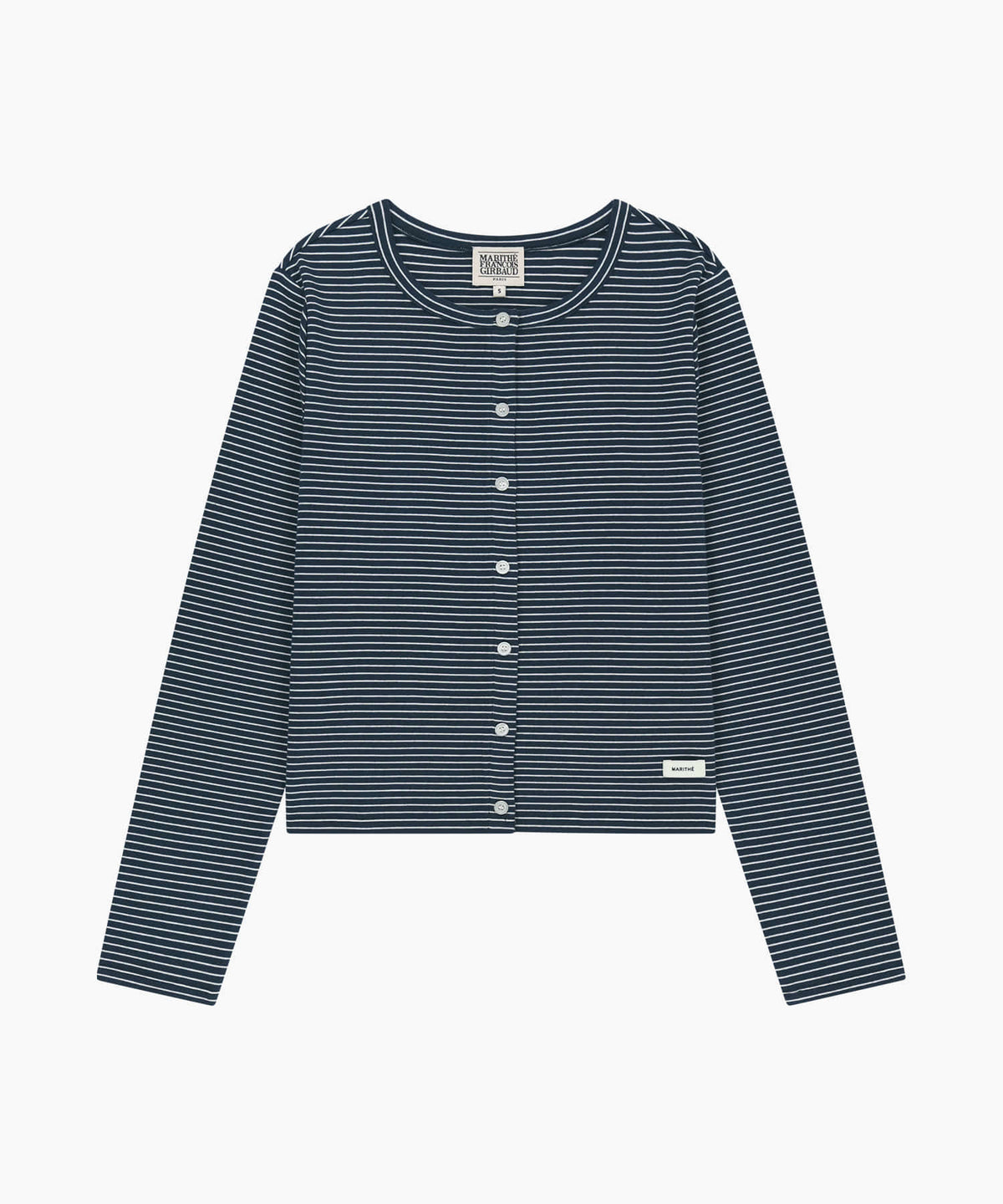 Marithe & Francois Girbaud - Basic Cotton Cardigan (Navy Stripe) product image 5 | TRAB K-Fashion Australia