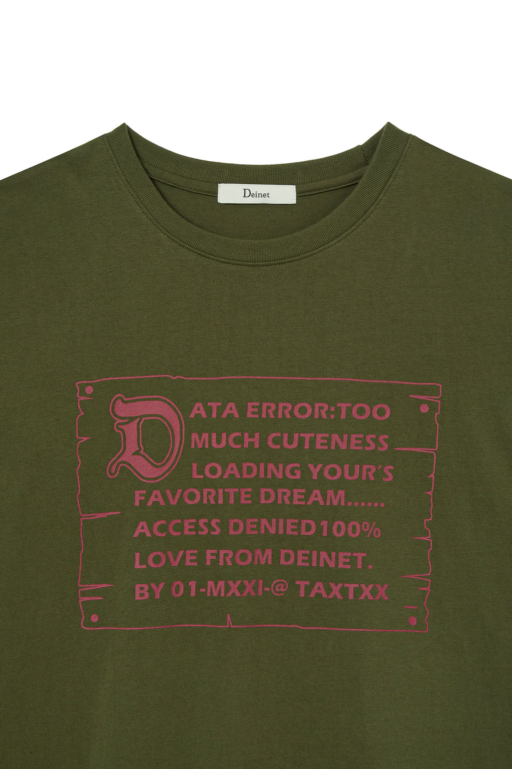 Deinet - D Lettering Graphic Oversized T-Shirt (Khaki) product image 3 | TRAB K-Fashion Australia