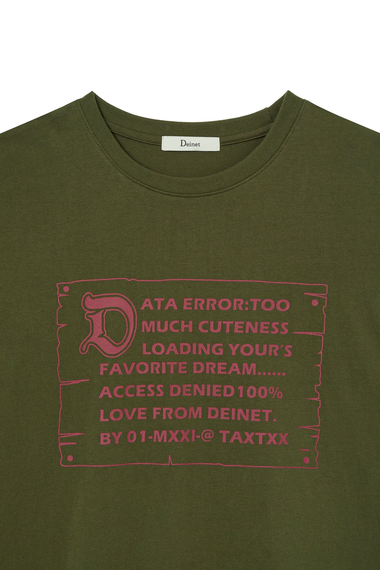 Deinet - D Lettering Graphic Oversized T-Shirt (Khaki) product image 3 | TRAB K-Fashion Australia