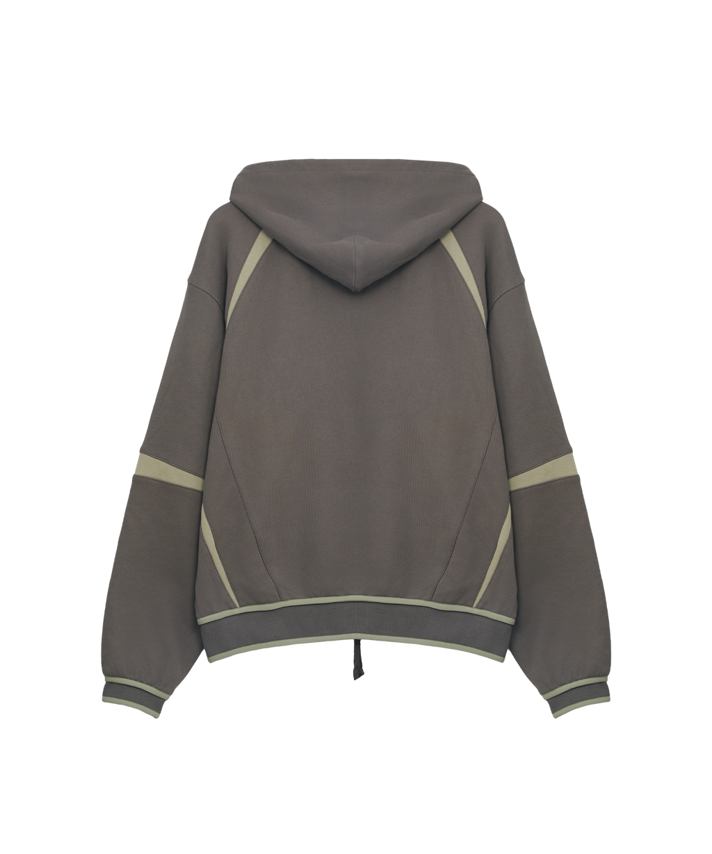 San San Gear - Oblique Hoodie Zip-Up (Ash Brown) product image 4 | TRAB K-Fashion Australia