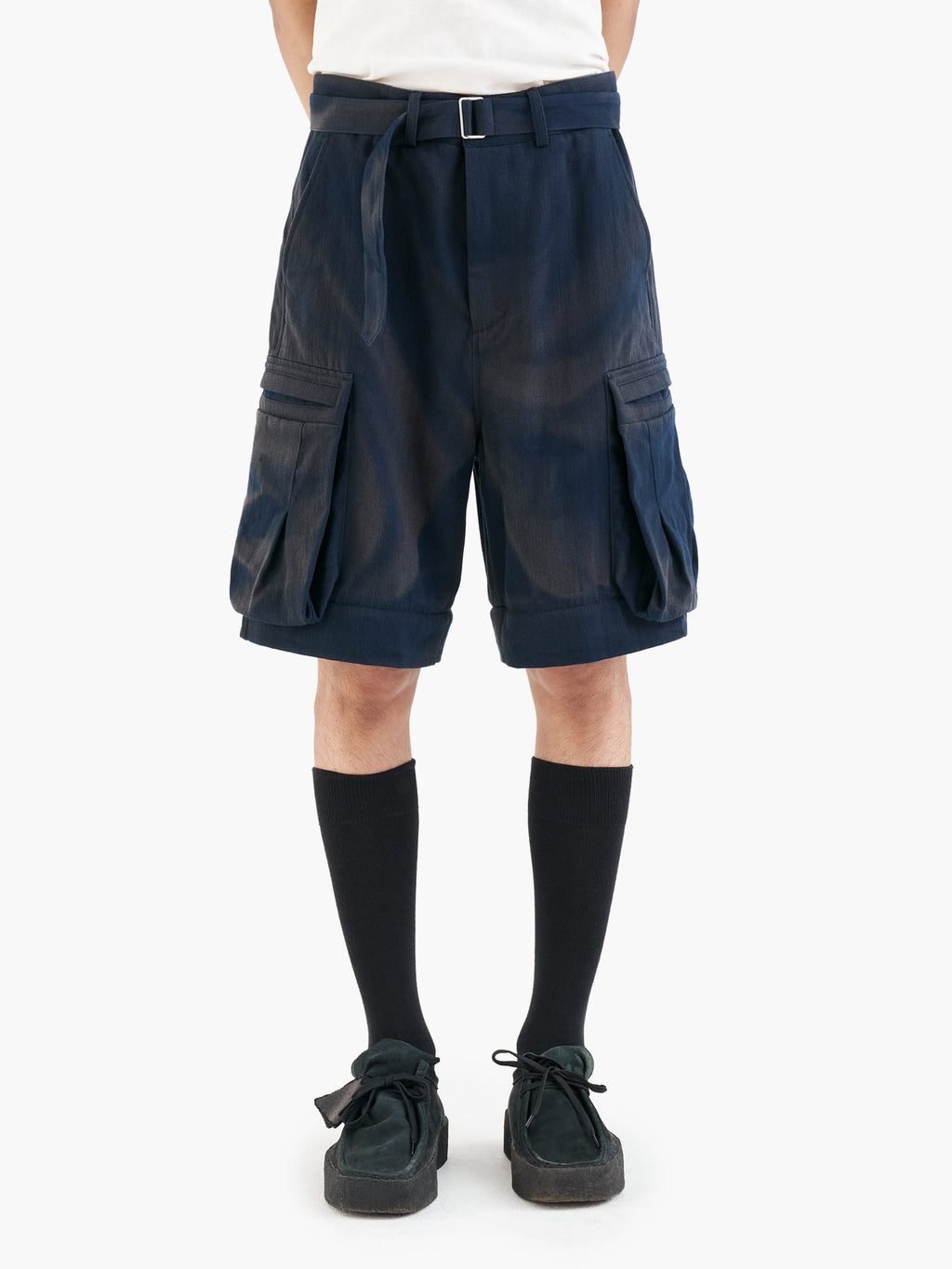 Jiyong Kim - Sun-Bleached Detachable Wide Trousers (Navy) product image 8 | TRAB K-Fashion Australia
