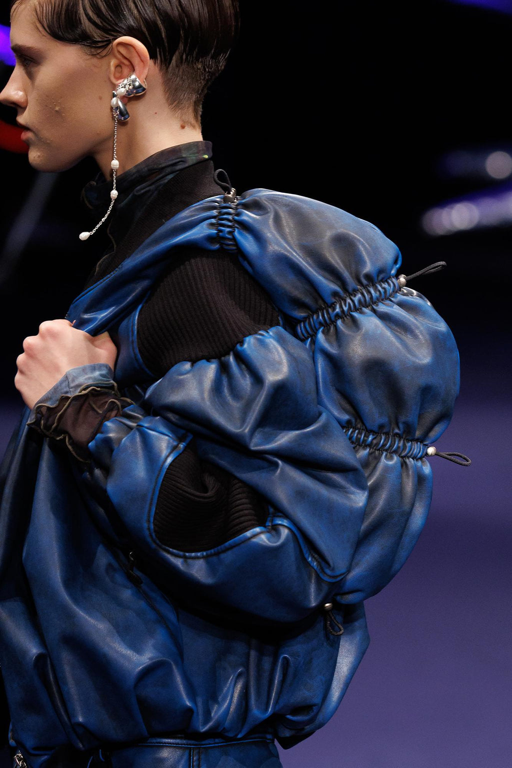 Andersson Bell - Dumpling Faux Leather Bag (Blue) product image 3 | TRAB K-Fashion Australia