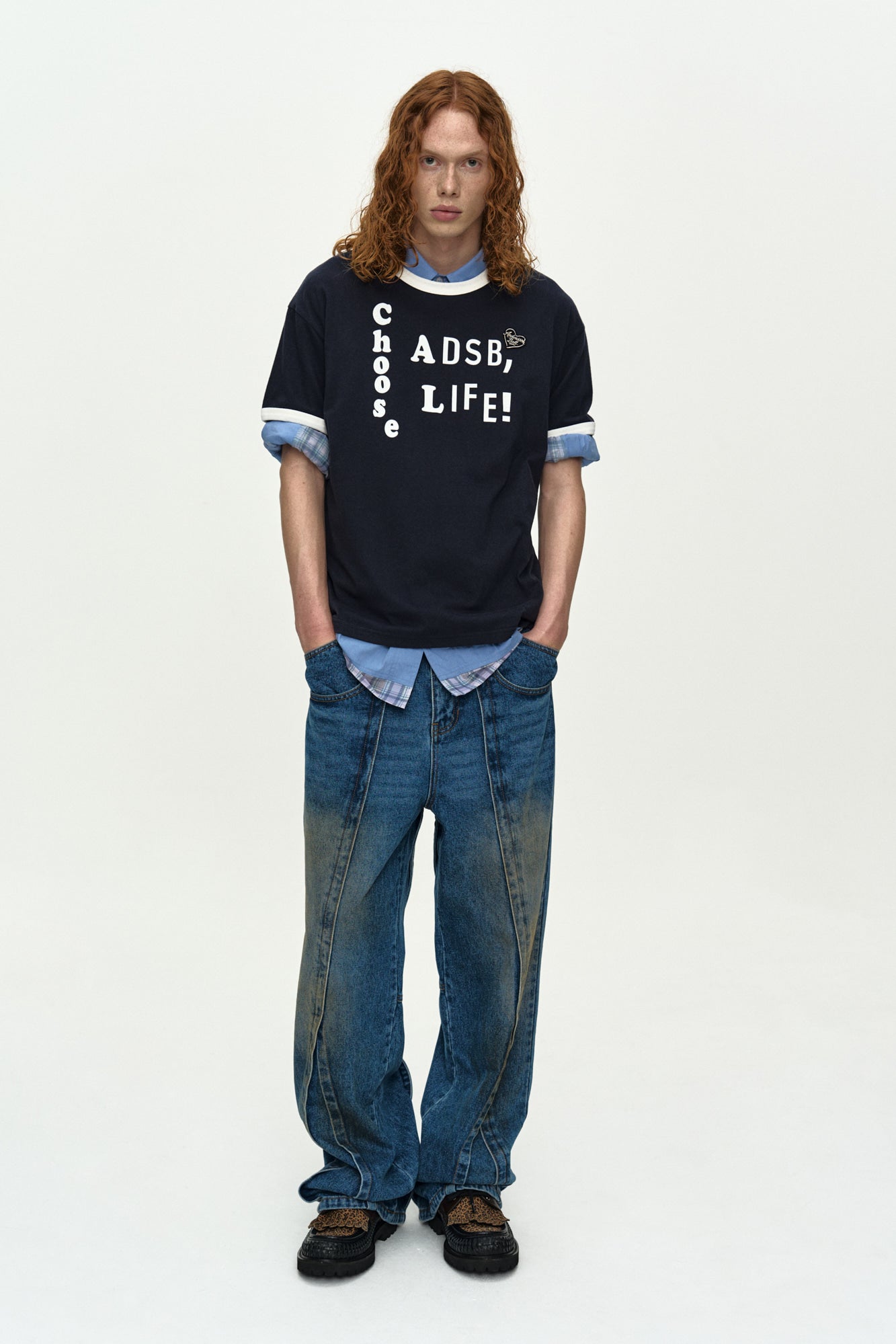 Andersson Bell - Unisex Layered Wide-Leg Jeans (Blue) product image 3 | TRAB K-Fashion Australia