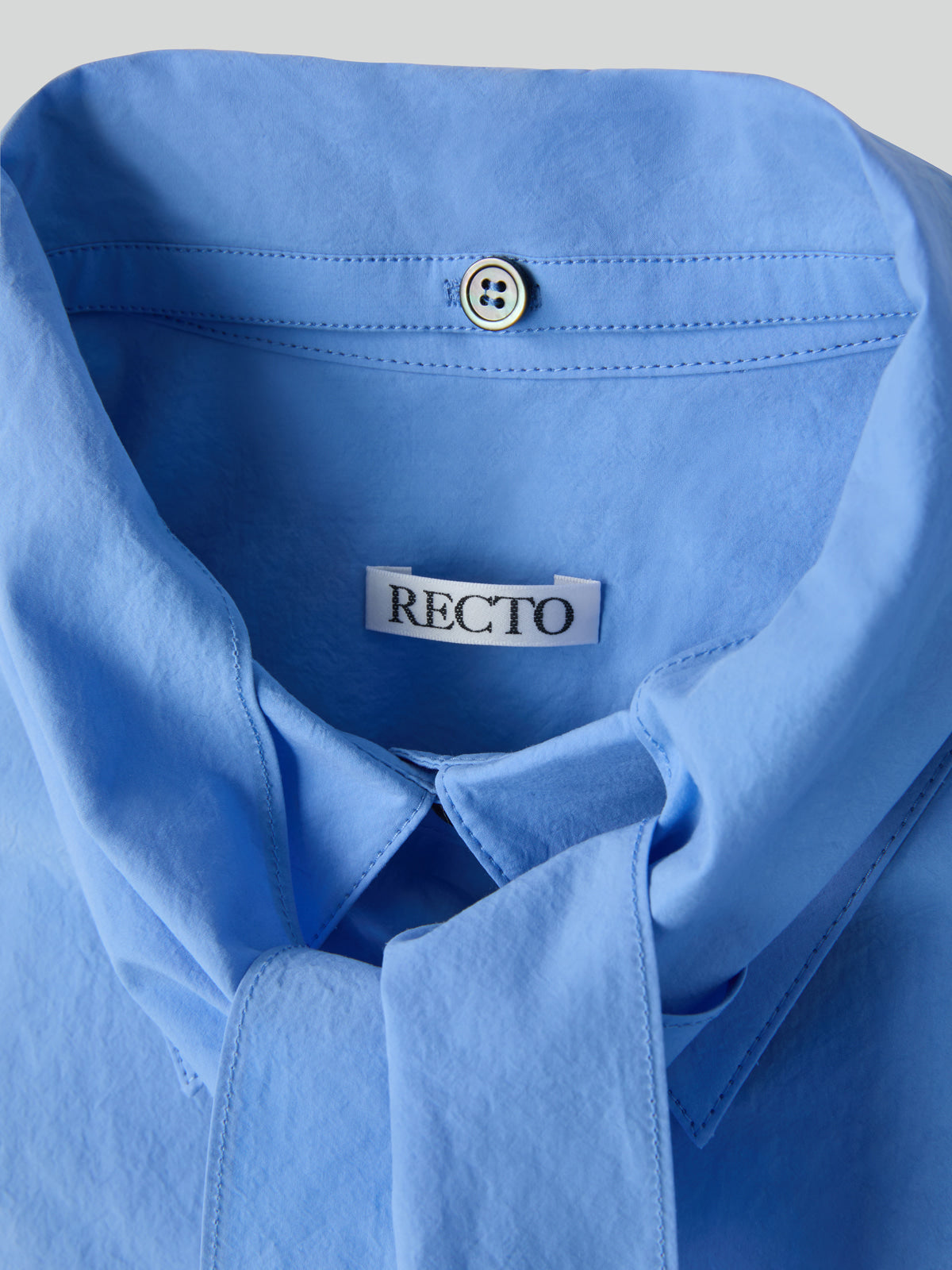 Recto - Detachable Scarf Cotton Shirt (Baby Blue) product image 7 | TRAB K-Fashion Australia