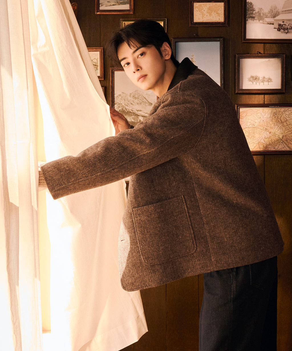 Marithe & Francois Girbaud - Collar Point Half Coat (Brown) product image 3 | TRAB K-Fashion Australia