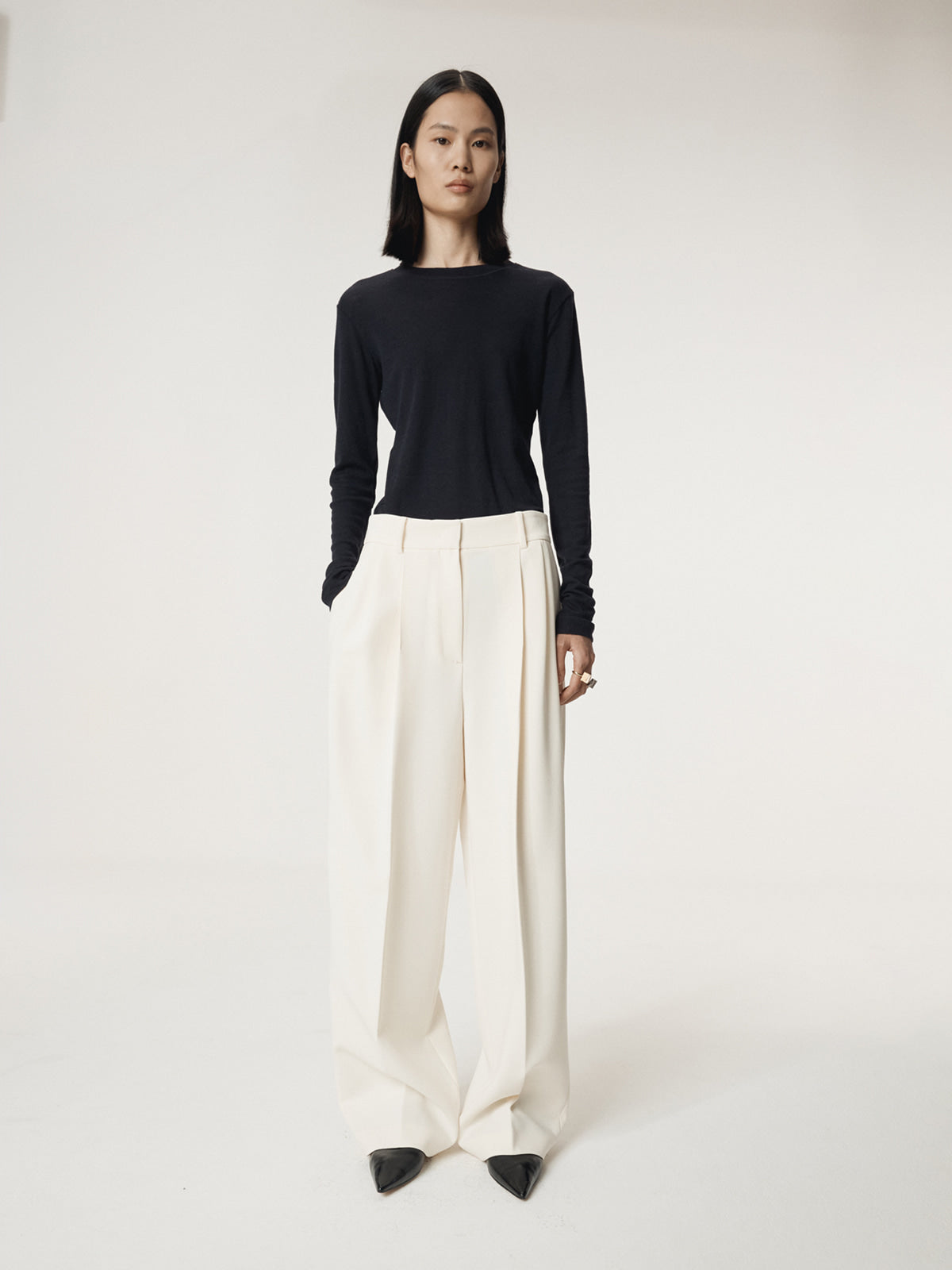 Recto - Slim Fit Wool Jersey T-Shirt (Dark Navy) product image 6 | TRAB K-Fashion Australia