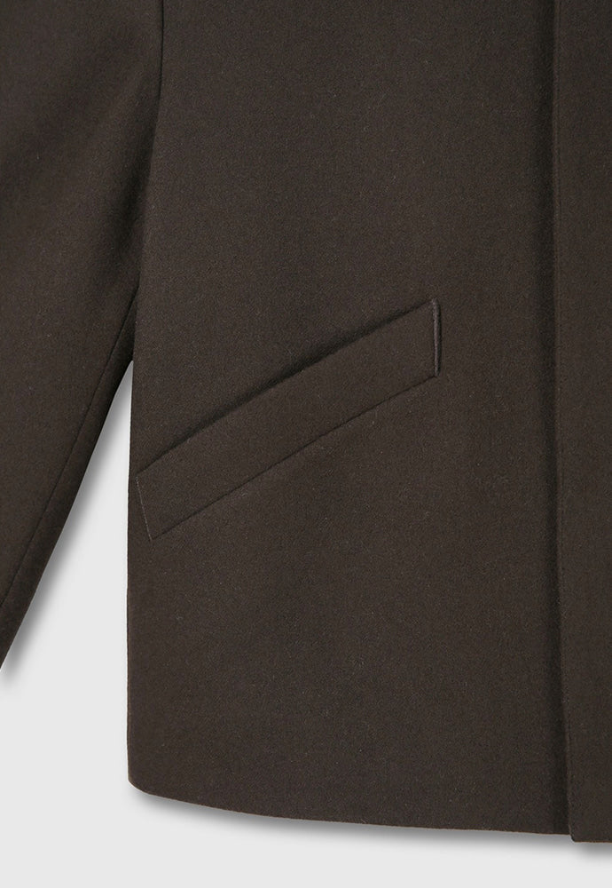 Tonywack - Virgin Wool Cropped Blouson Jacket (Dark Brown) product image 14 | TRAB K-Fashion Australia