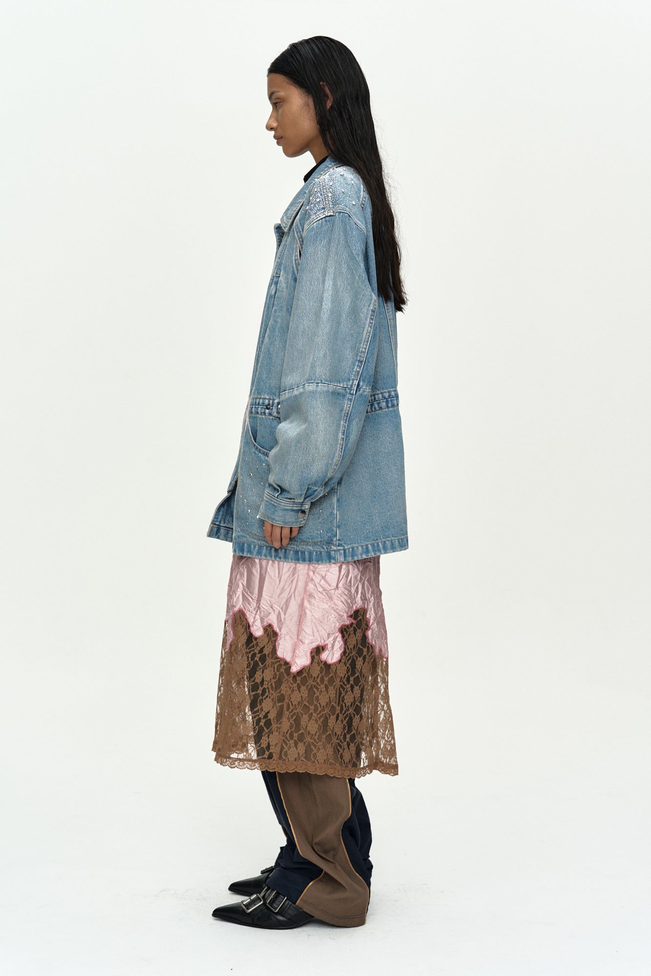 Andersson Bell - Jeweled Denim Work Jacket (Blue) product image 4 | TRAB K-Fashion Australia