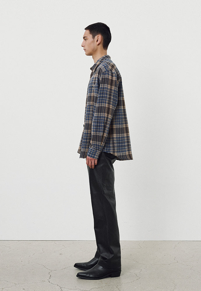 Tonywack - Light Wool Single Pocket Check Shirt (Blue) product image 2 | TRAB K-Fashion Australia