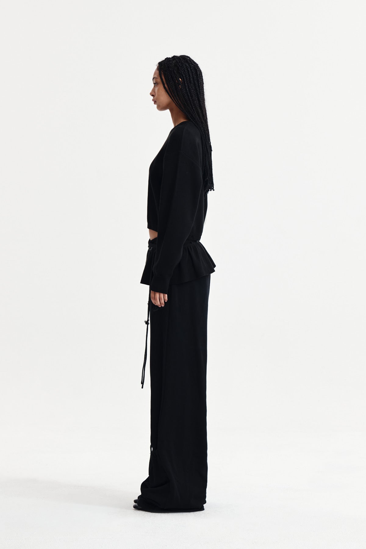Matin Kim - Detachable Skirt Knit Pullover (Black) product image 6 | TRAB K-Fashion Australia