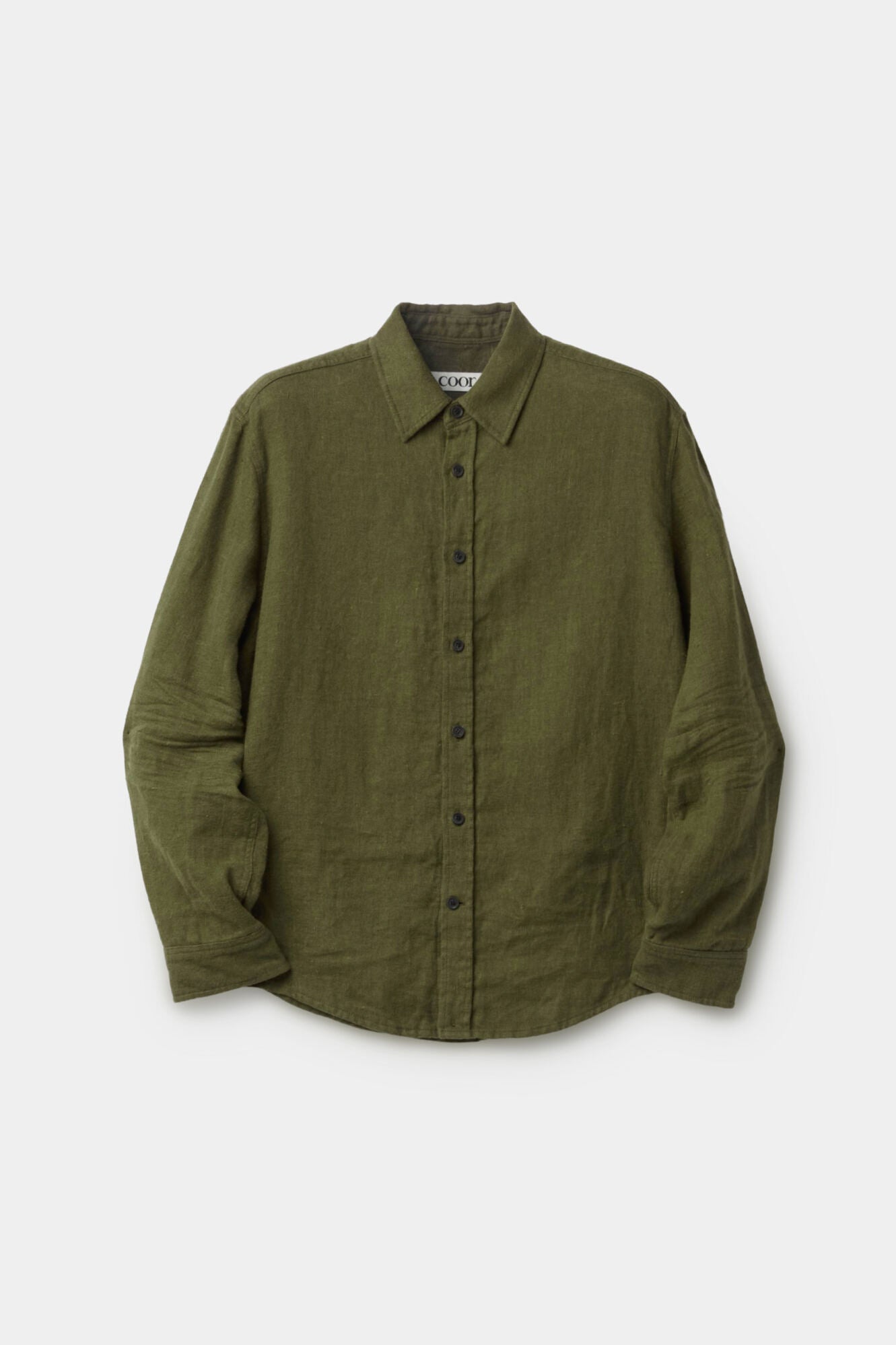Coor - Embossed Pointed Linen Textured Shirt (Washed Khaki) product image 1 | TRAB K-Fashion Australia