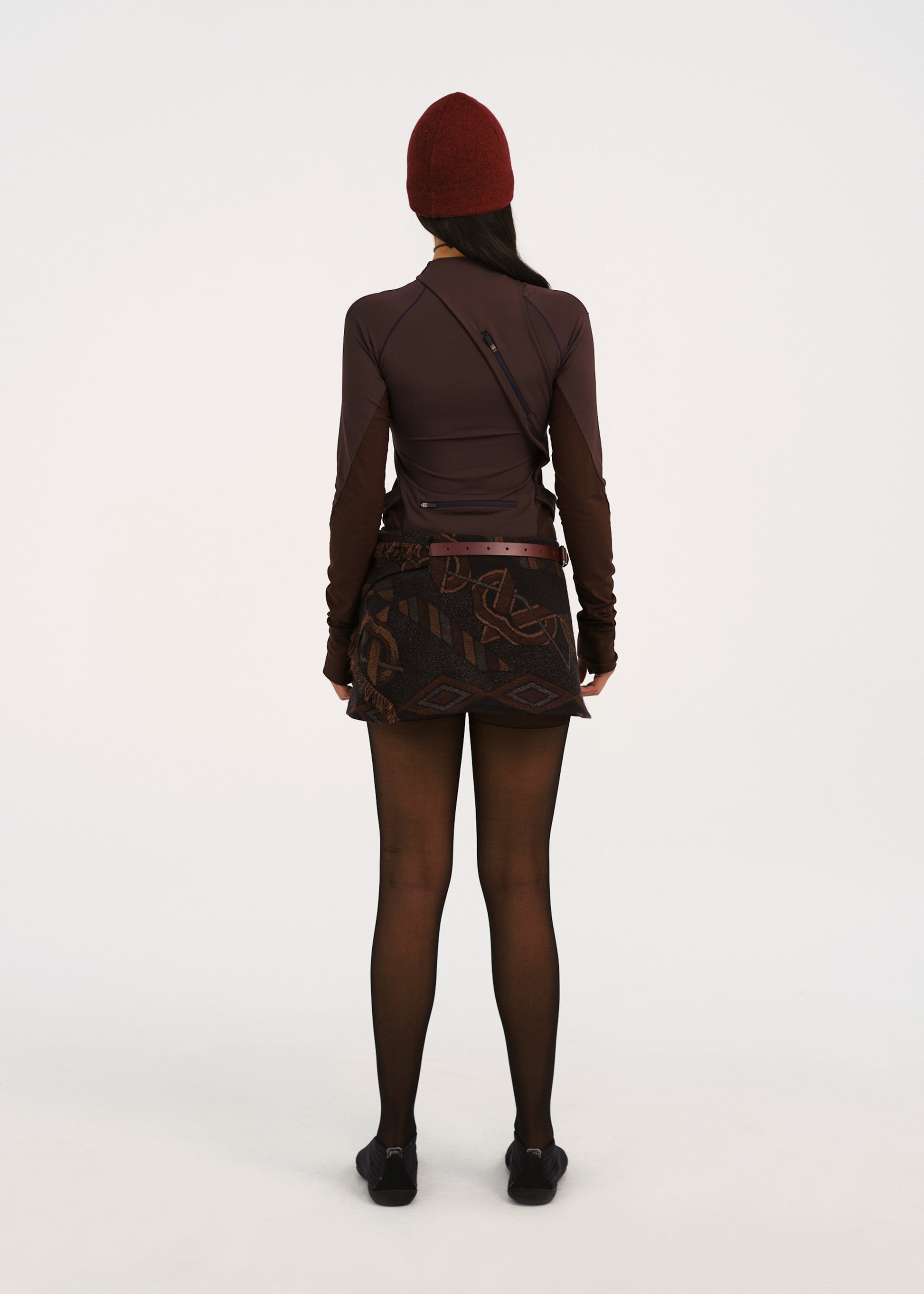 Hyein Seo - Cinched Pocket Skirt w/ Leather Belt (Brown) product image 4 | TRAB K-Fashion Australia