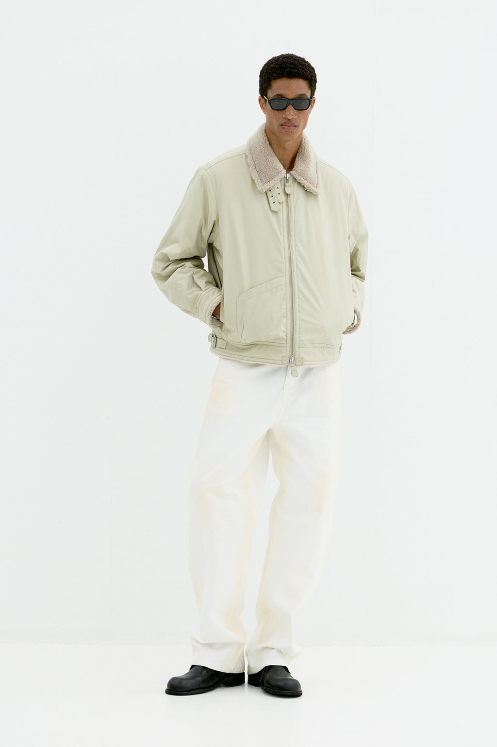 Coor - Fur Lined Cotton B-3 Jacket (Natural) product image 2 | TRAB K-Fashion Australia