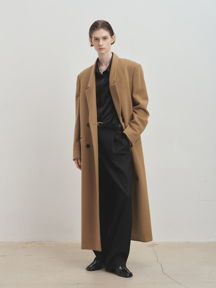 Tonywack - Tailored Double-Breasted Maxi Coat (Royale Beige) product image 2 | TRAB K-Fashion Australia