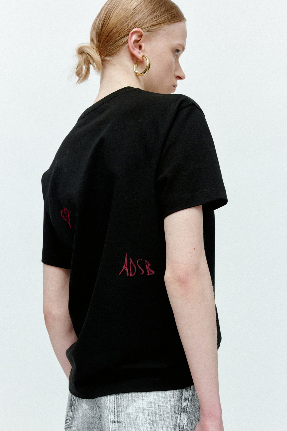 Andersson Bell - (essential) Unisex Again Lip T-Shirt (Black) product image 6 | TRAB K-Fashion Australia