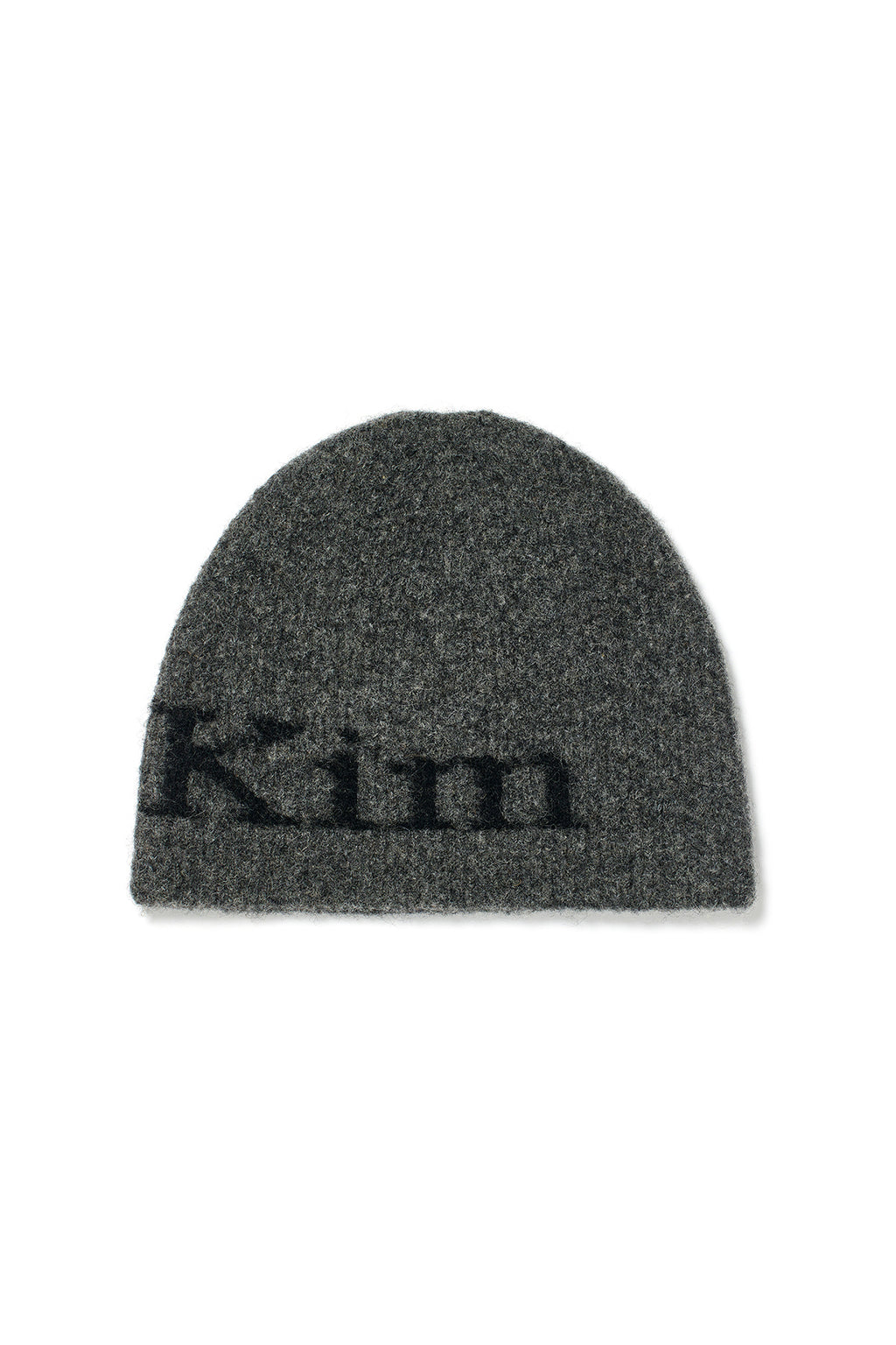 Matin Kim - Logo Heavy Knit Beanie (Charcoal) product image 2 | TRAB K-Fashion Australia