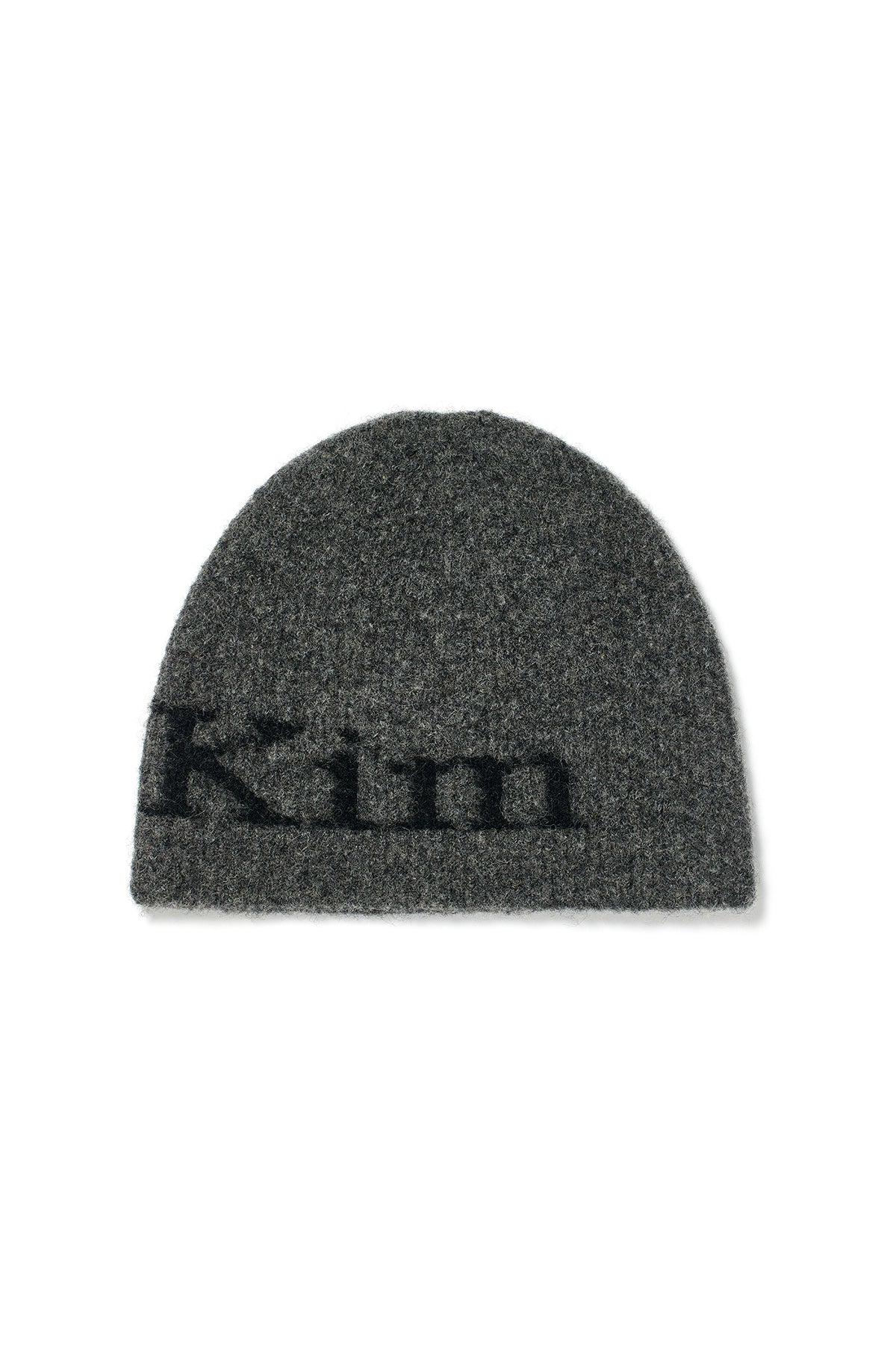 Matin Kim - Logo Heavy Knit Beanie (Charcoal) product image 2 | TRAB K-Fashion Australia