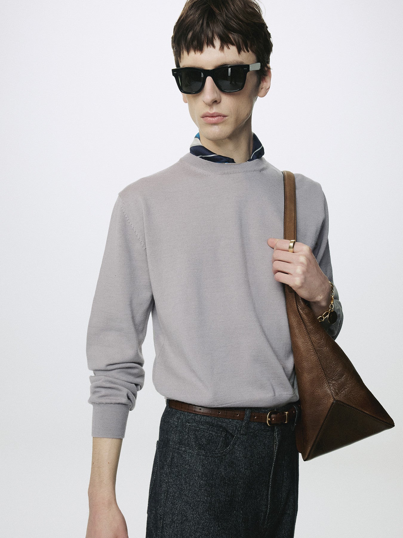 Tonywack - Spring Wool Crew Neck Knit (Pale Grey) product image 6 | TRAB K-Fashion Australia