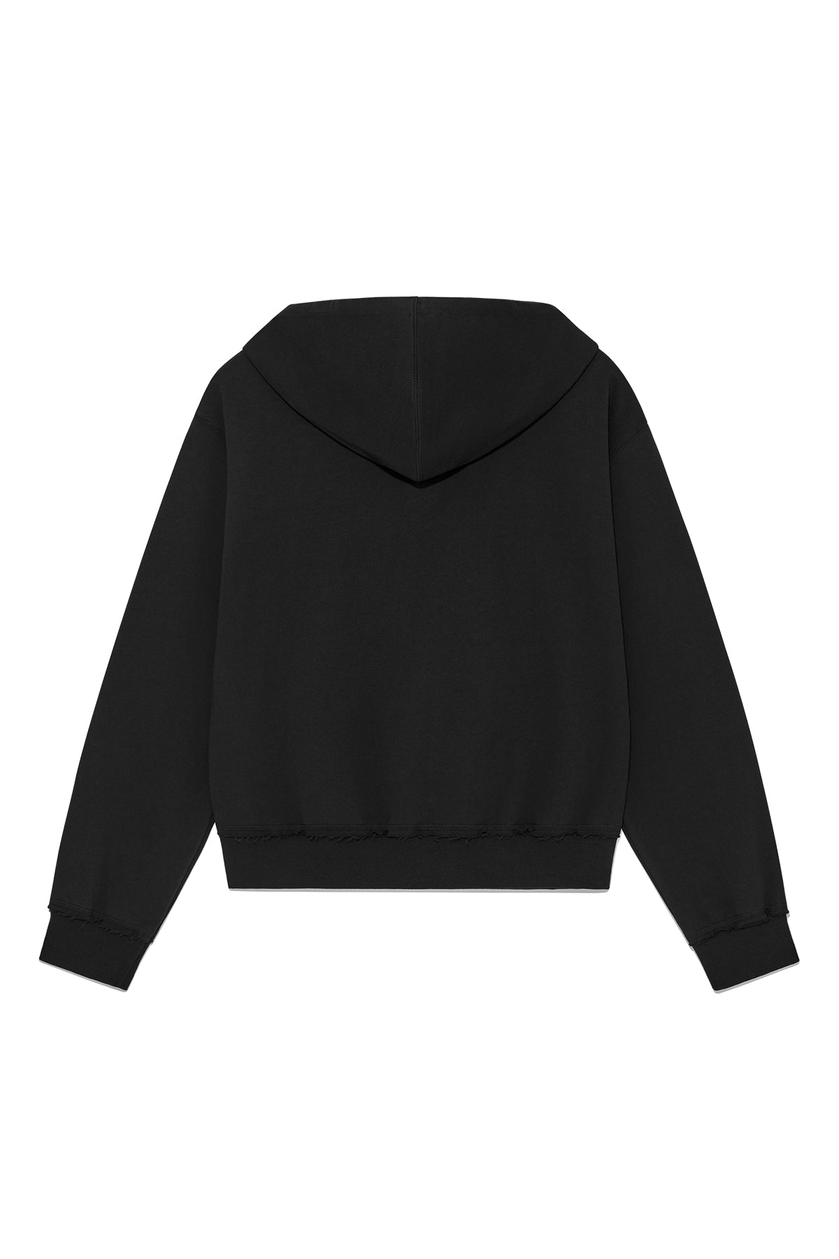 Matin Kim - Applique Cutted Logo Hoody Zip Up (Black) product image 2 | TRAB K-Fashion Australia