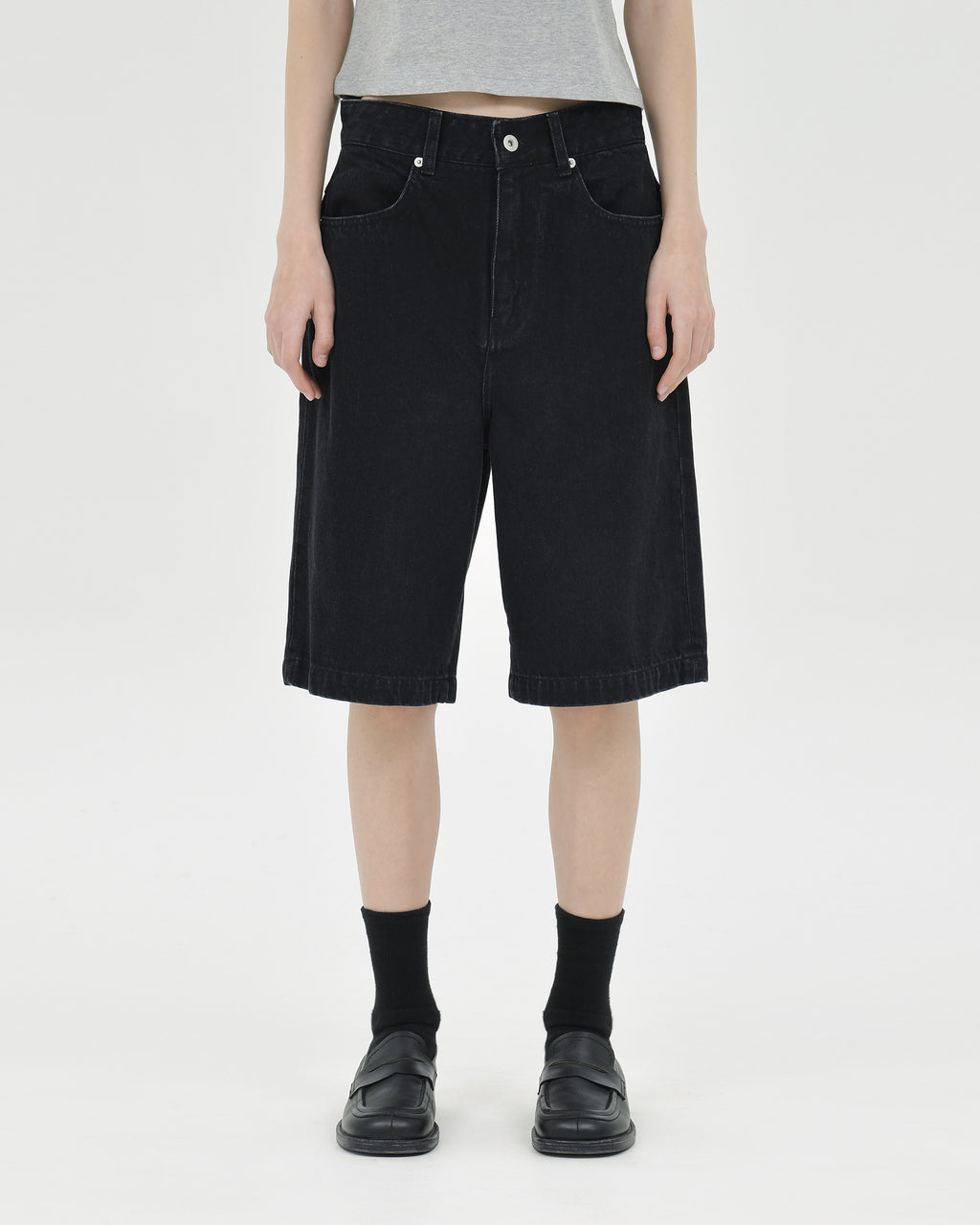Brownyard - Bermuda Denim Pants (Black) product image 1 | TRAB K-Fashion Australia