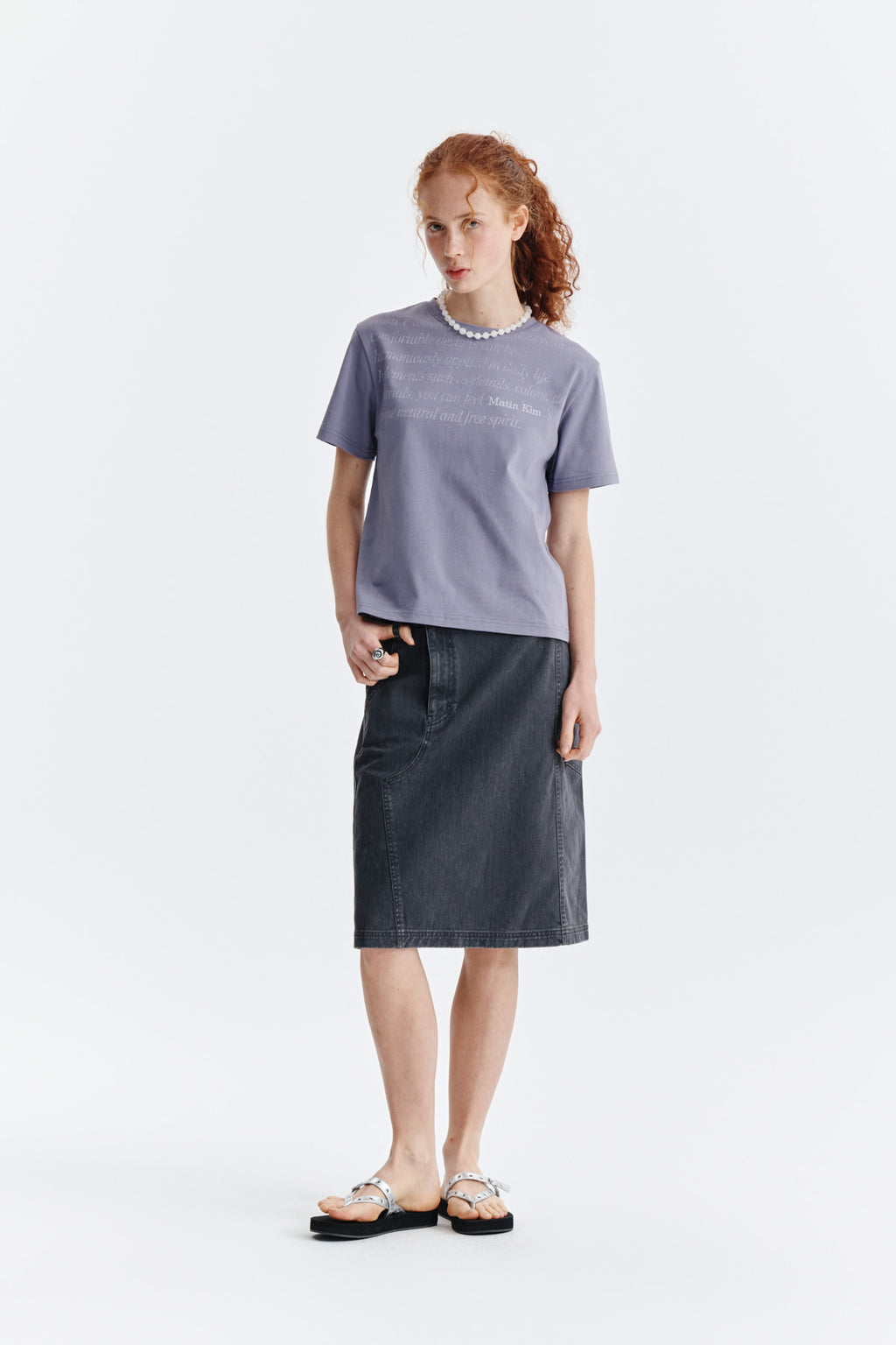 Matin Kim - Logo Point Lettering Graphic Top (Purple) product image 8 | TRAB K-Fashion Australia