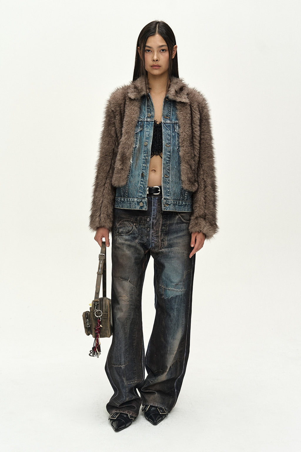 Andersson Bell - Unisex Illusion Patchwork Trompe L'oeil Jeans (blue) (Blue) product image 11 | TRAB K-Fashion Australia