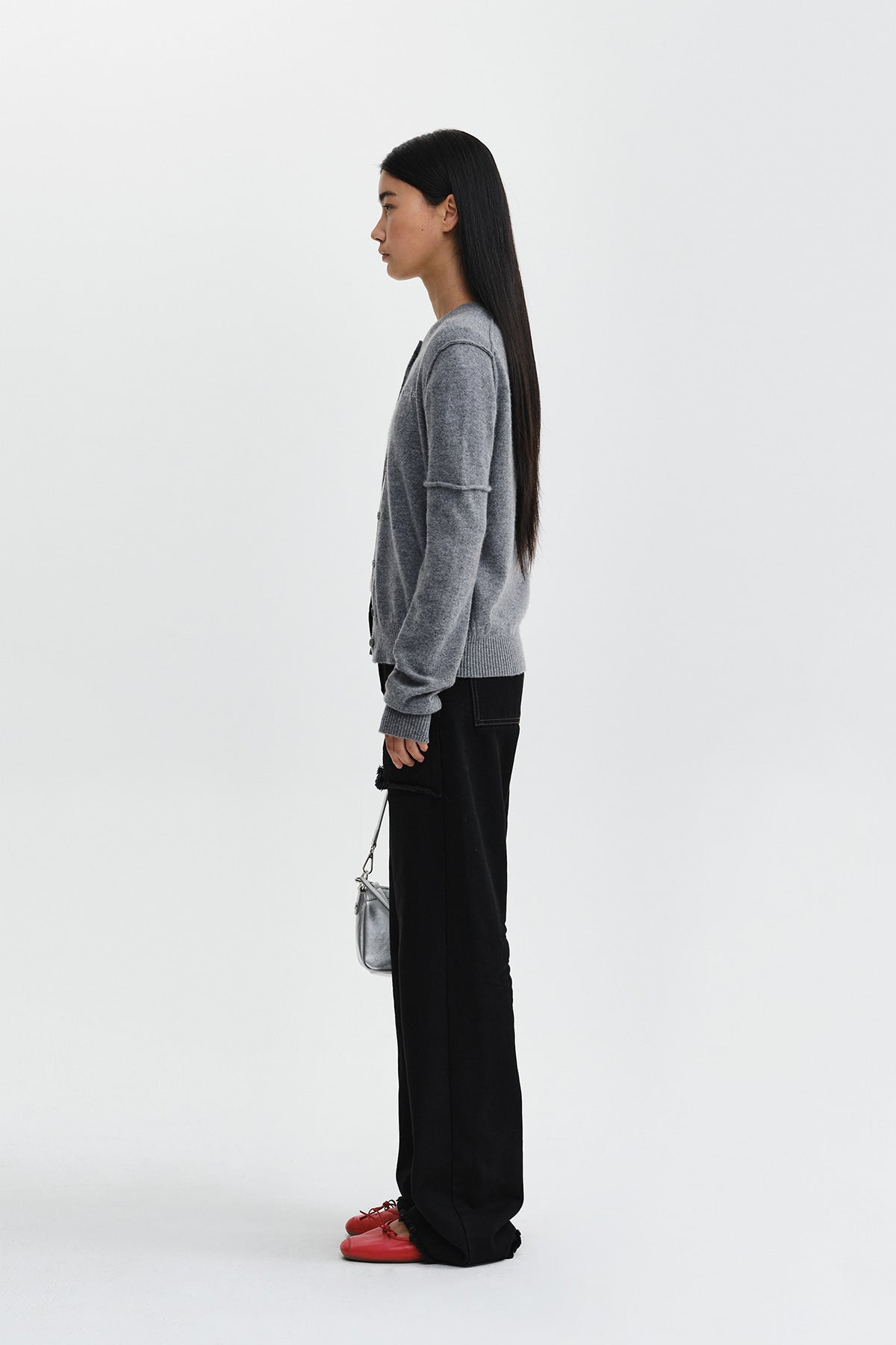 Matin Kim - Skirt Overlay Denim Pants (Black) product image 8 | TRAB K-Fashion Australia