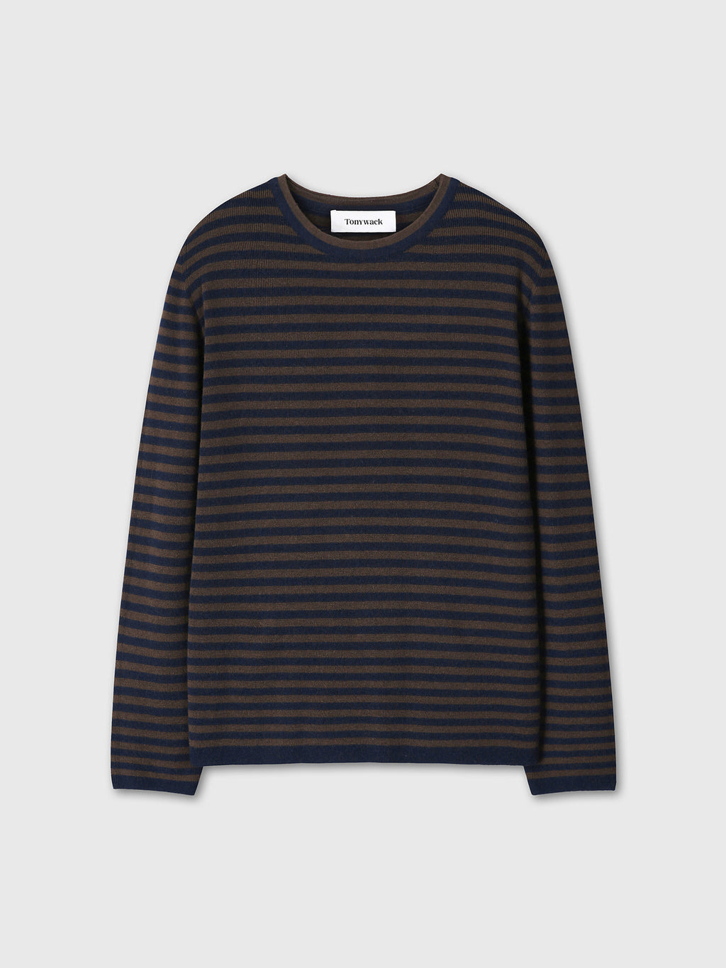 Tonywack - Merino Wool Essential Stripe Knit (Brown/Dark Navy) product image 9 | TRAB K-Fashion Australia