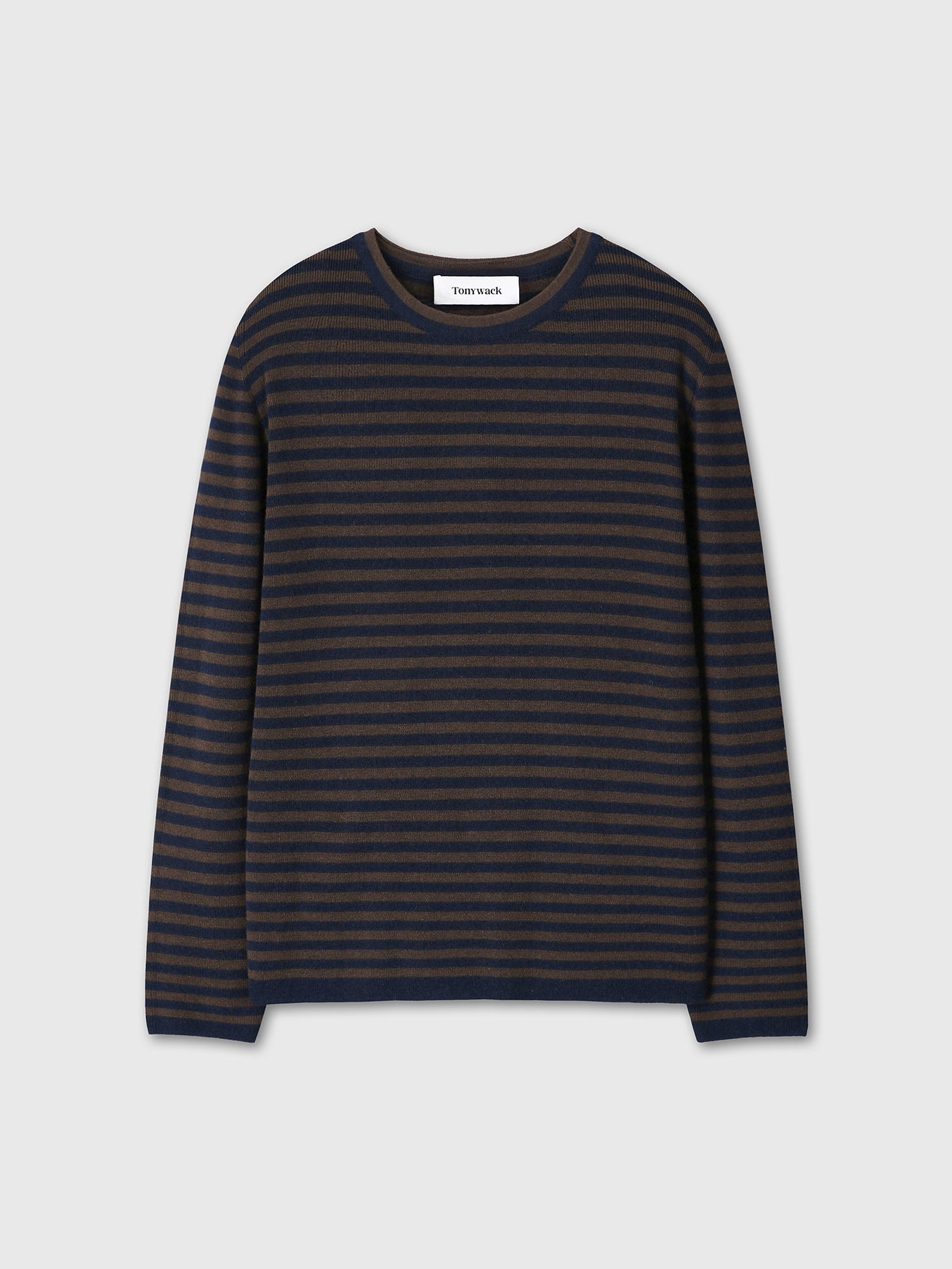 Tonywack - Merino Wool Essential Stripe Knit (Brown/Dark Navy) product image 9 | TRAB K-Fashion Australia
