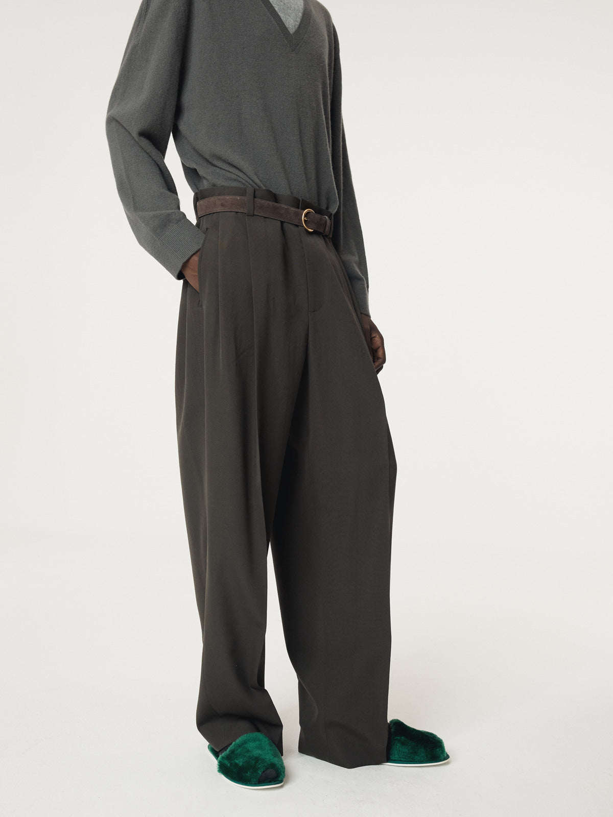 Recto - Styrene Tuck Suit Pants (Charcoal Grey) product image 5 | TRAB K-Fashion Australia
