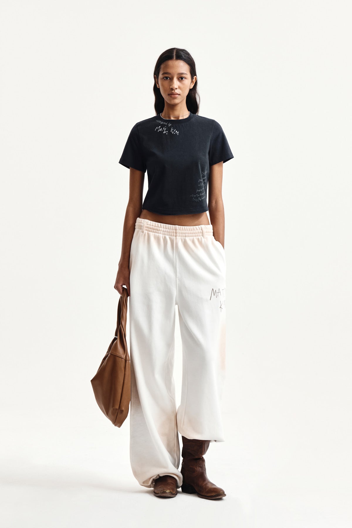 Matin Kim - Vintage Washed Logo Sweatpants (Ivory) product image 9 | TRAB K-Fashion Australia
