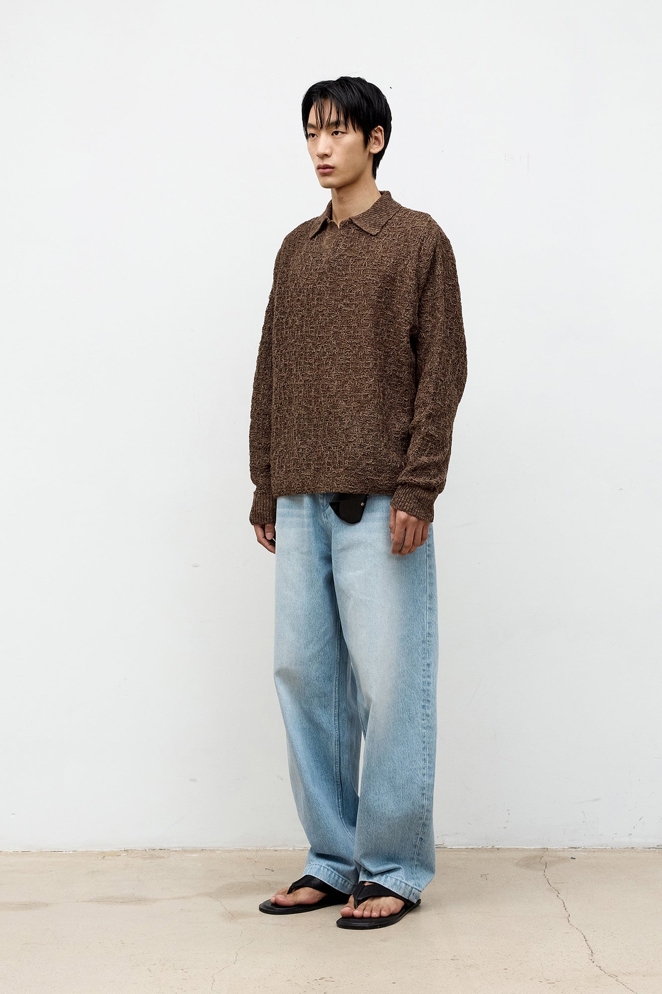 Coor - Crochet Collar Knit (Brown) product image 3 | TRAB K-Fashion Australia