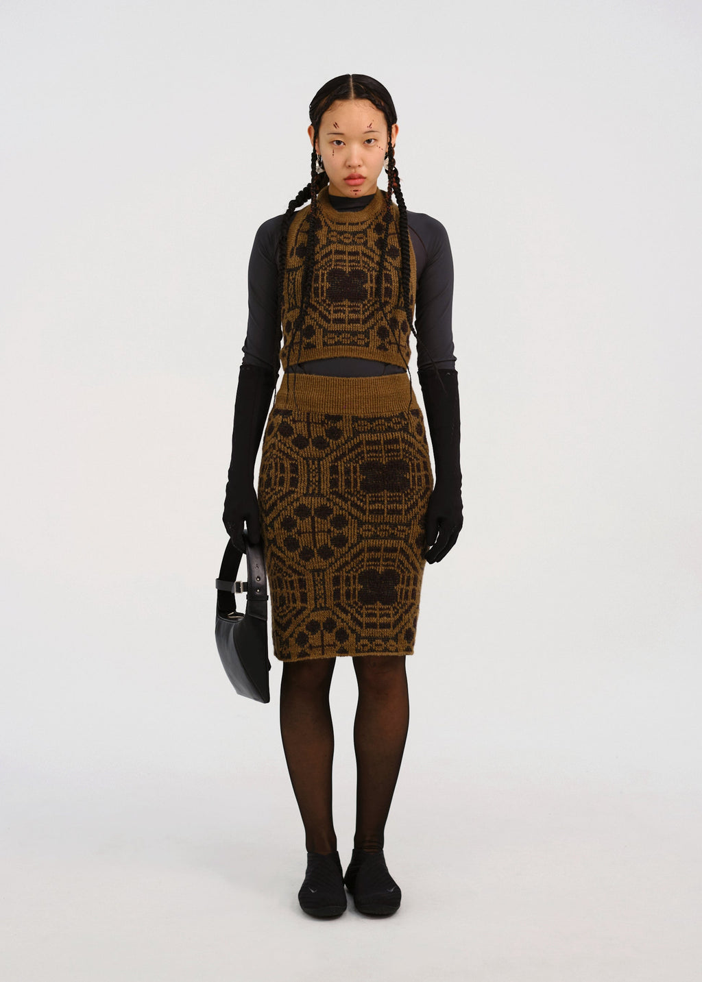 Hyein Seo - Knitted Top And Skirt Set (Brown) product image 2 | TRAB K-Fashion Australia