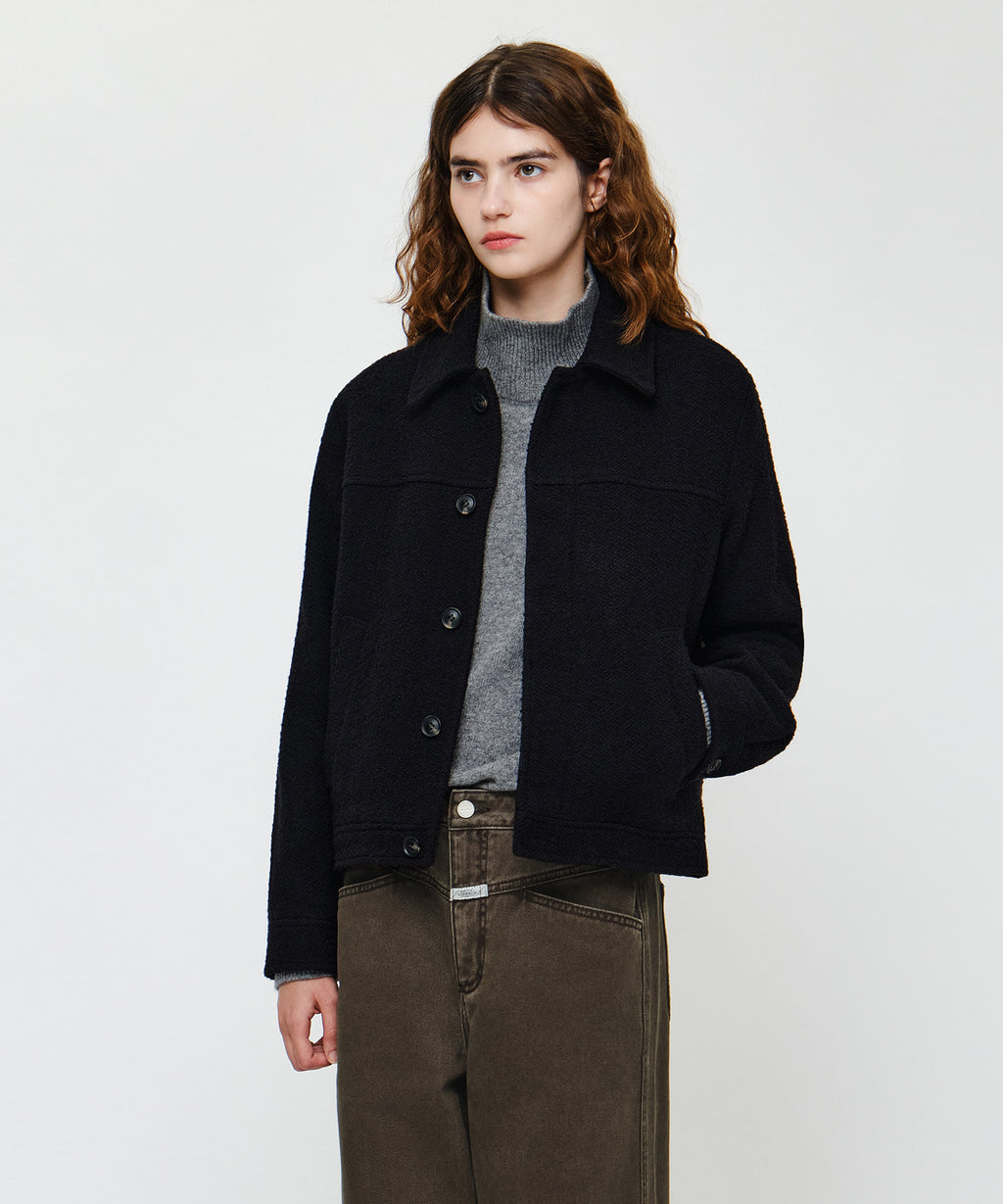 Marithe & Francois Girbaud - Collar Tweed Jacket (Black) product image 2 | TRAB K-Fashion Australia