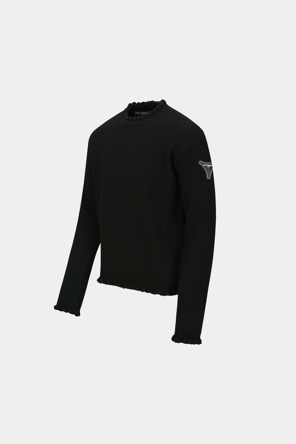 Andersson Bell - Flower Rib Crew-Neck Sweater (Black) product image 9 | TRAB K-Fashion Australia