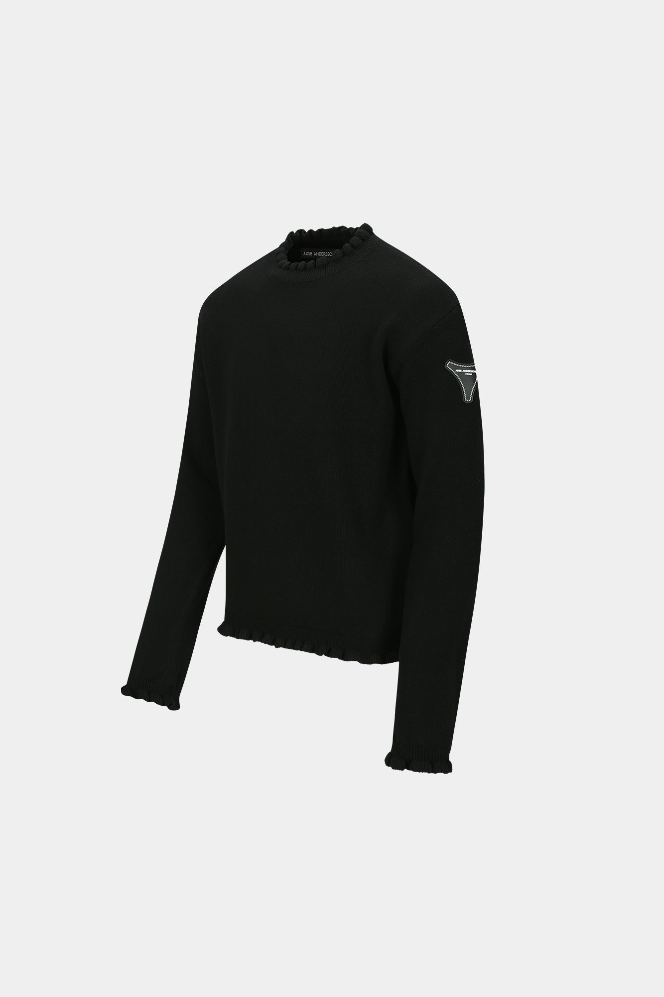 Andersson Bell - Flower Rib Crew-Neck Sweater (Black) product image 9 | TRAB K-Fashion Australia