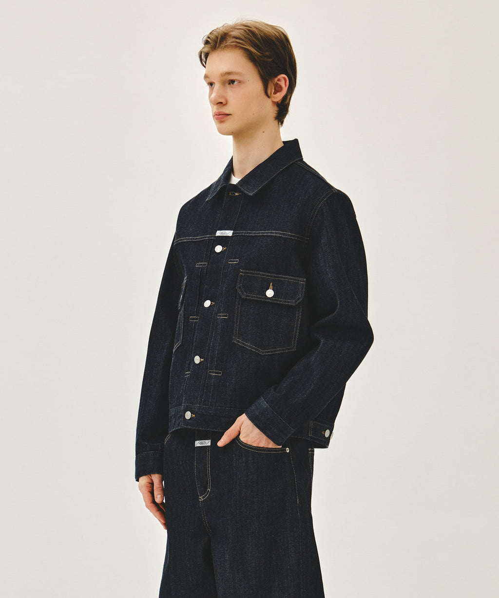 Marithe & Francois Girbaud - Selvage Denim Trucker Jacket (Indigo) product image 2 | TRAB K-Fashion Australia