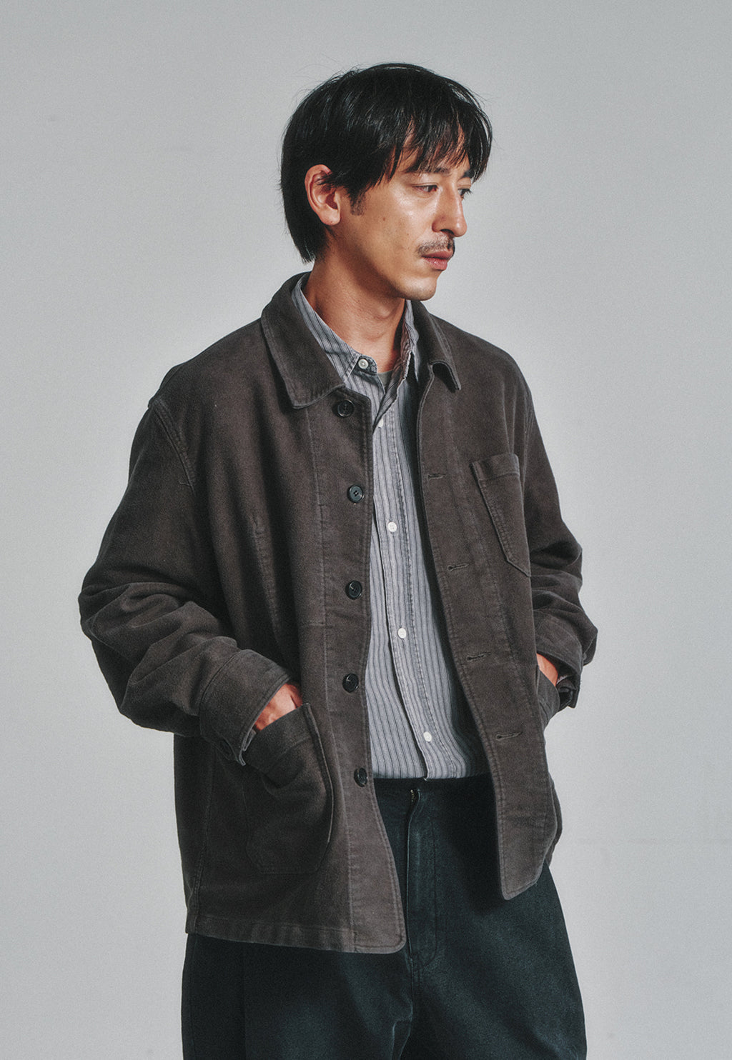 Art if acts - Washed Moleskin French Work Jacket (Stone) product image 5 | TRAB K-Fashion Australia