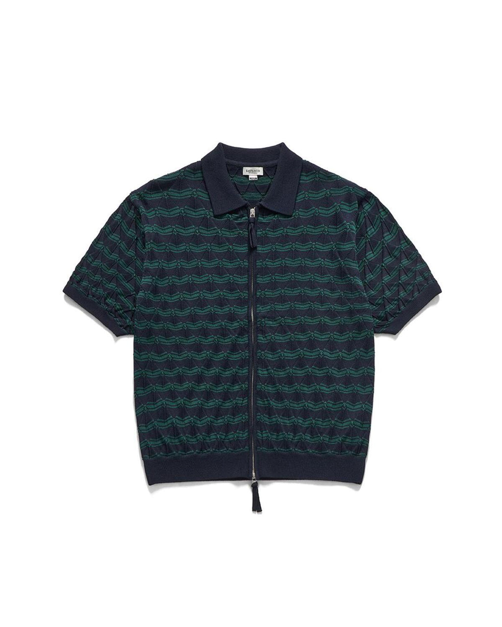 Eastlogue - Weavy Zip Up Half Cardigan (D.navy & Green) product image 5 | TRAB K-Fashion Australia