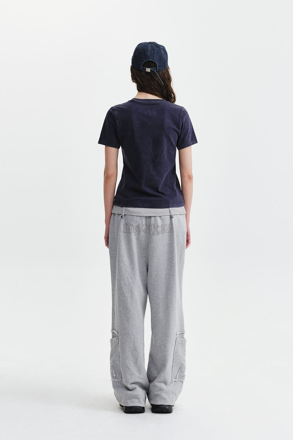 Matin Kim - Round Logo Graffiti Slim Top (Navy) product image 8 | TRAB K-Fashion Australia