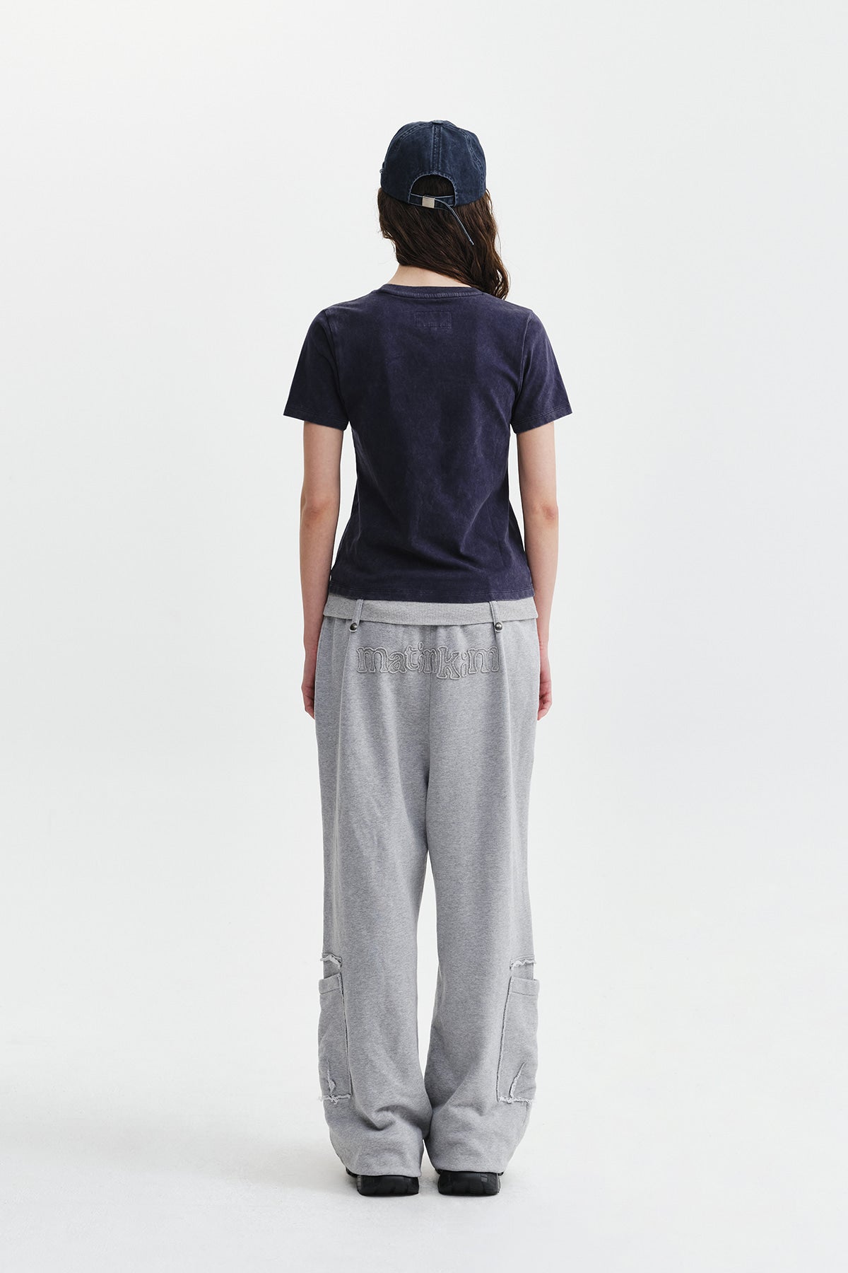 Matin Kim - Round Logo Graffiti Slim Top (Navy) product image 8 | TRAB K-Fashion Australia