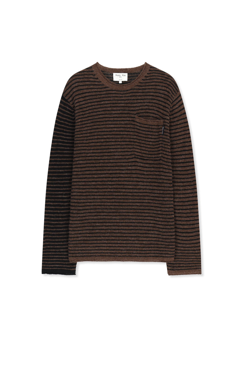 Matin Kim - Multi Stripe Alpaca Blended Knit Pullover (Brown) product image 1 | TRAB K-Fashion Australia