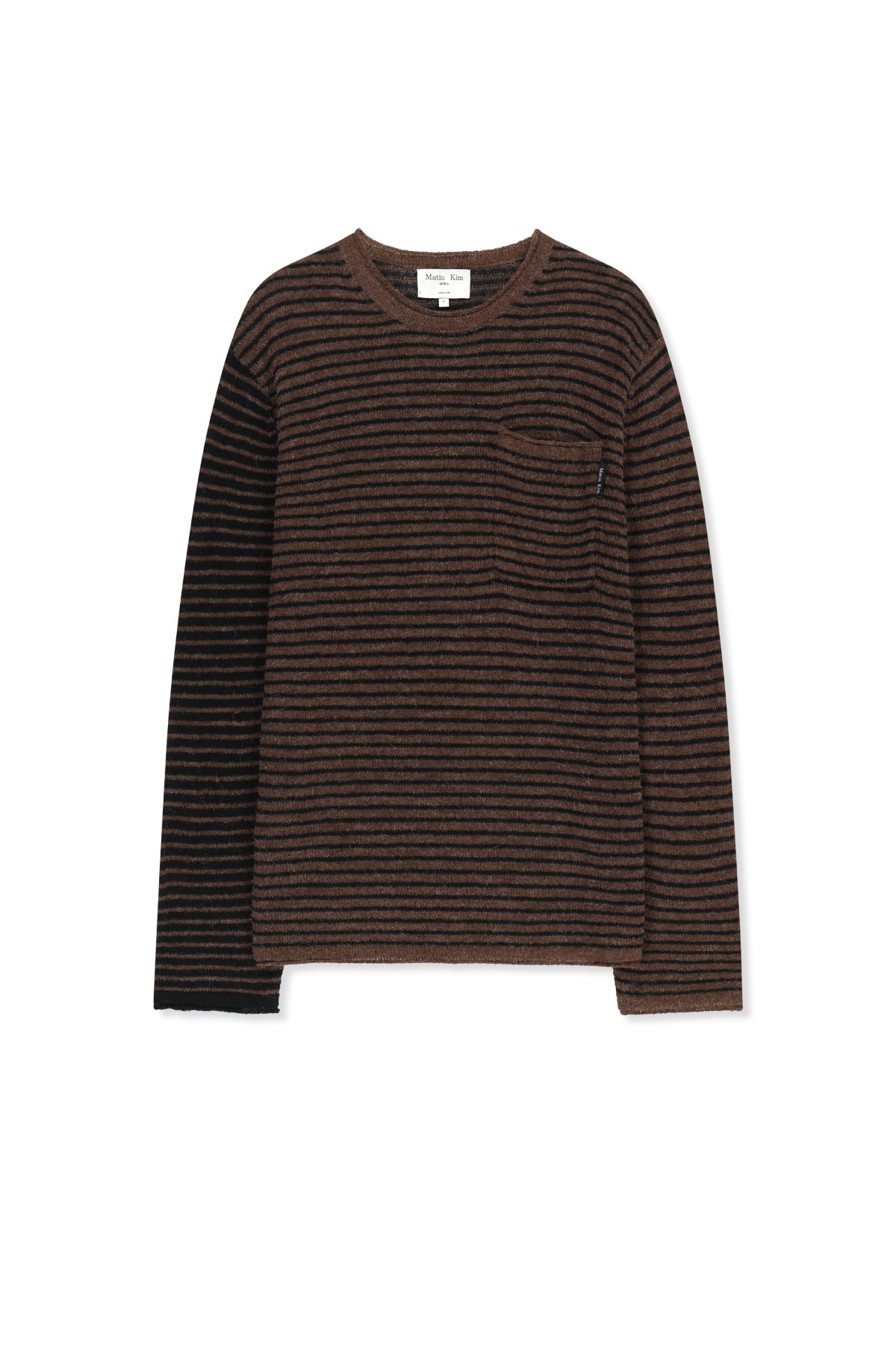Matin Kim - Multi Stripe Alpaca Blended Knit Pullover (Brown) product image 1 | TRAB K-Fashion Australia