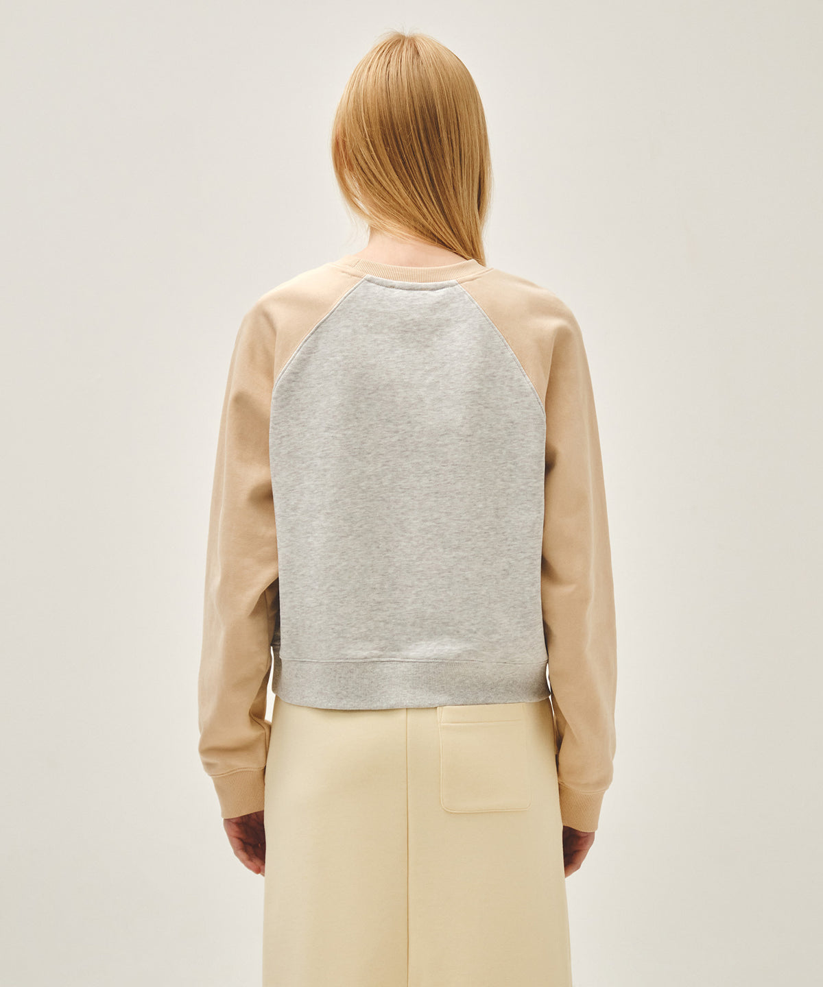 Marithe & Francois Girbaud - Block Classic Logo Raglan Crop Sweatshirt (Coral Pink) product image 3 | TRAB K-Fashion Australia