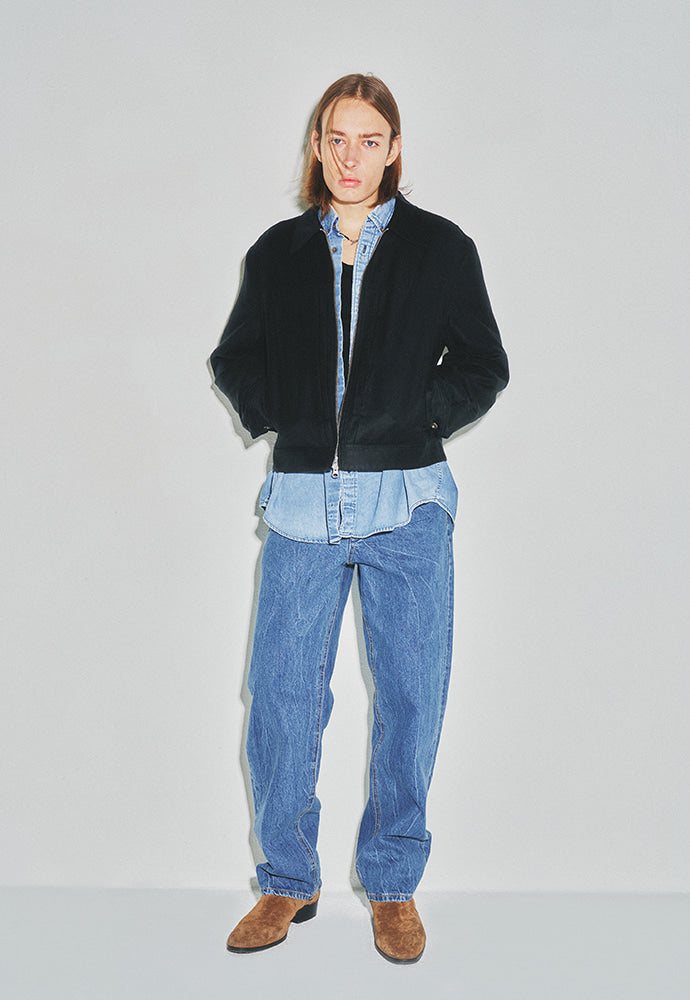 Tonywack - Milled Linen Rayon Type1 Zip Jacket (Black) product image 3 | TRAB K-Fashion Australia