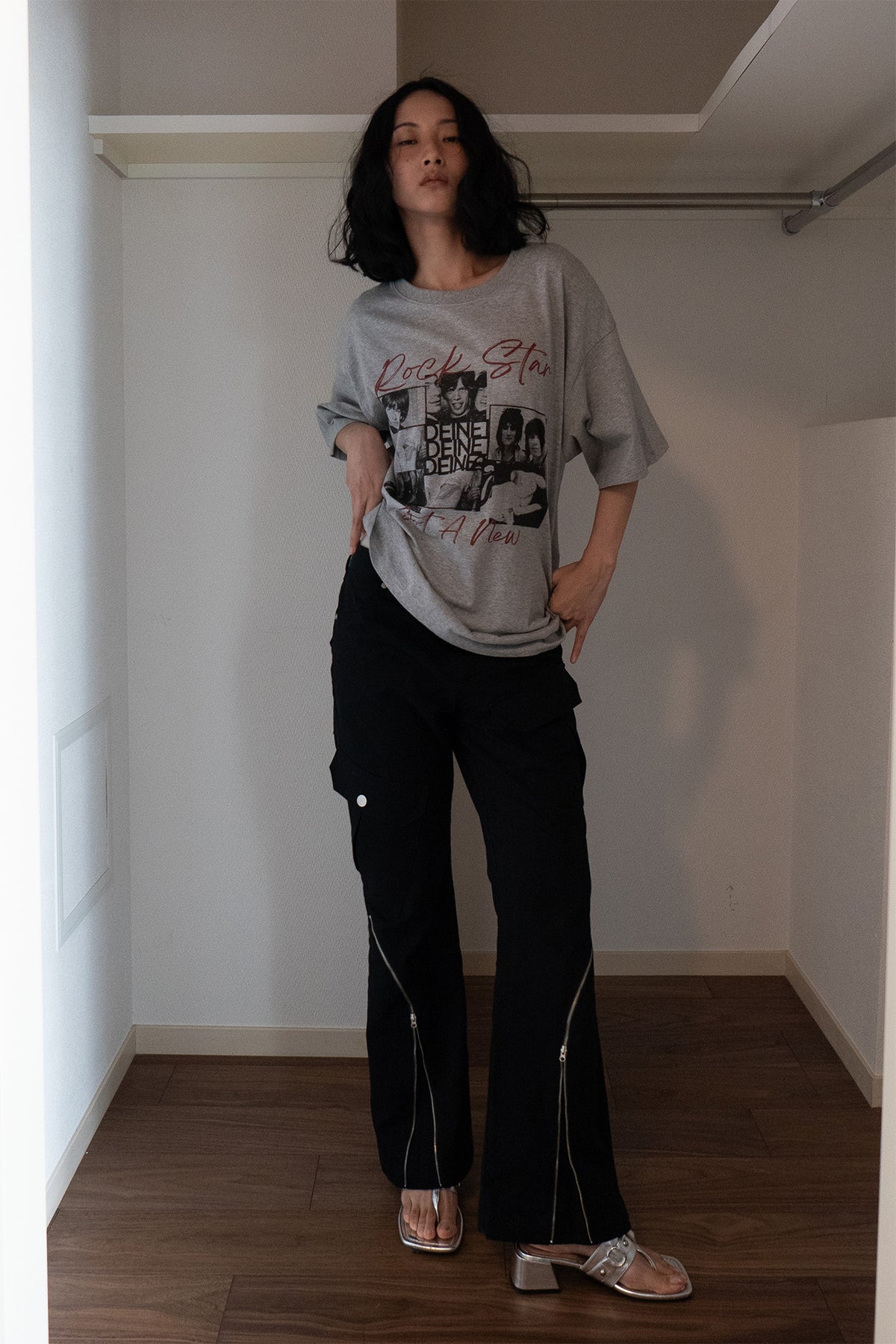 Deinet - Zipper Bootscut Cargo Pants (Black) product image 6 | TRAB K-Fashion Australia