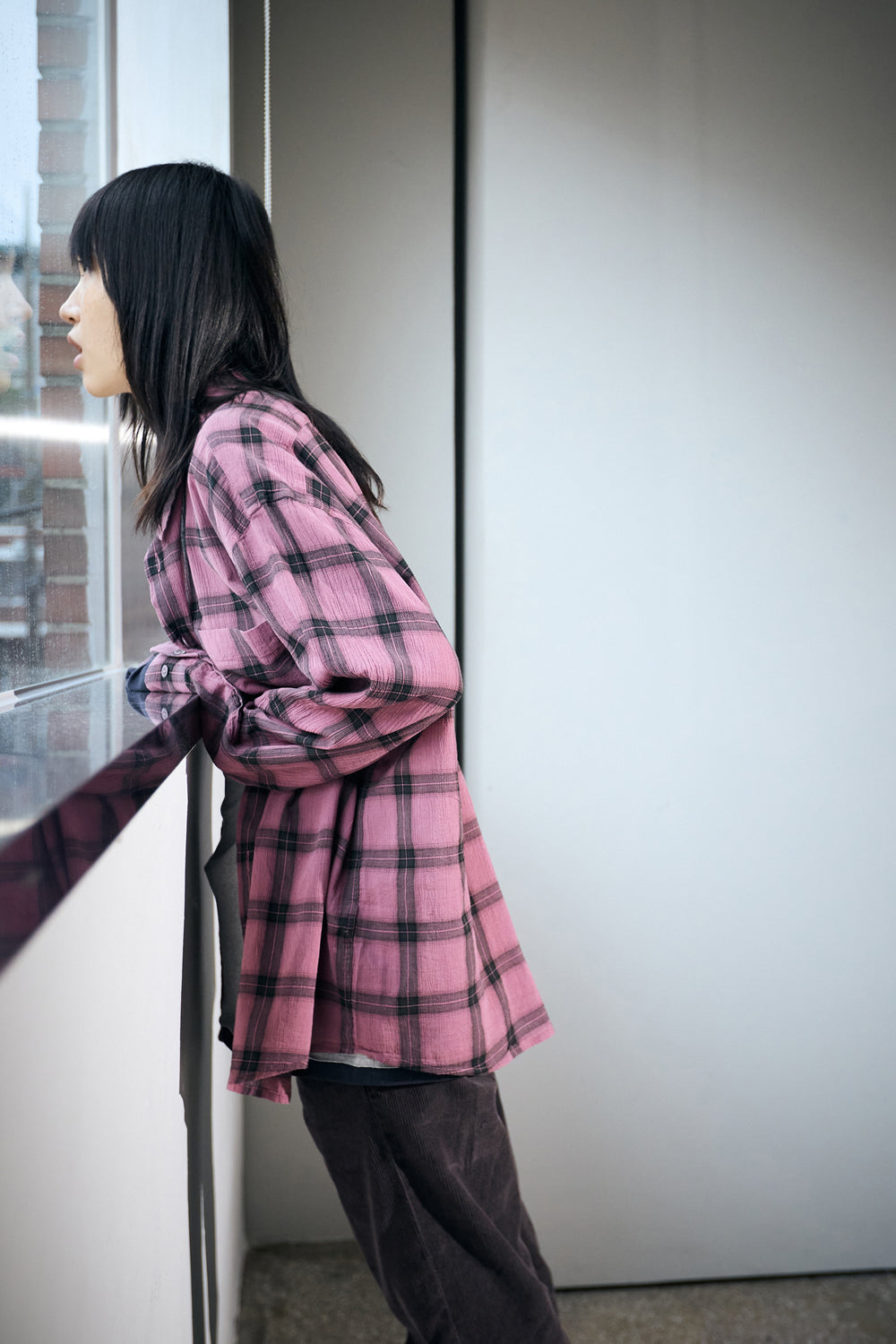 Hatchingroom - Classic Shirt Over Dyed Check (Pink) product image 13 | TRAB K-Fashion Australia